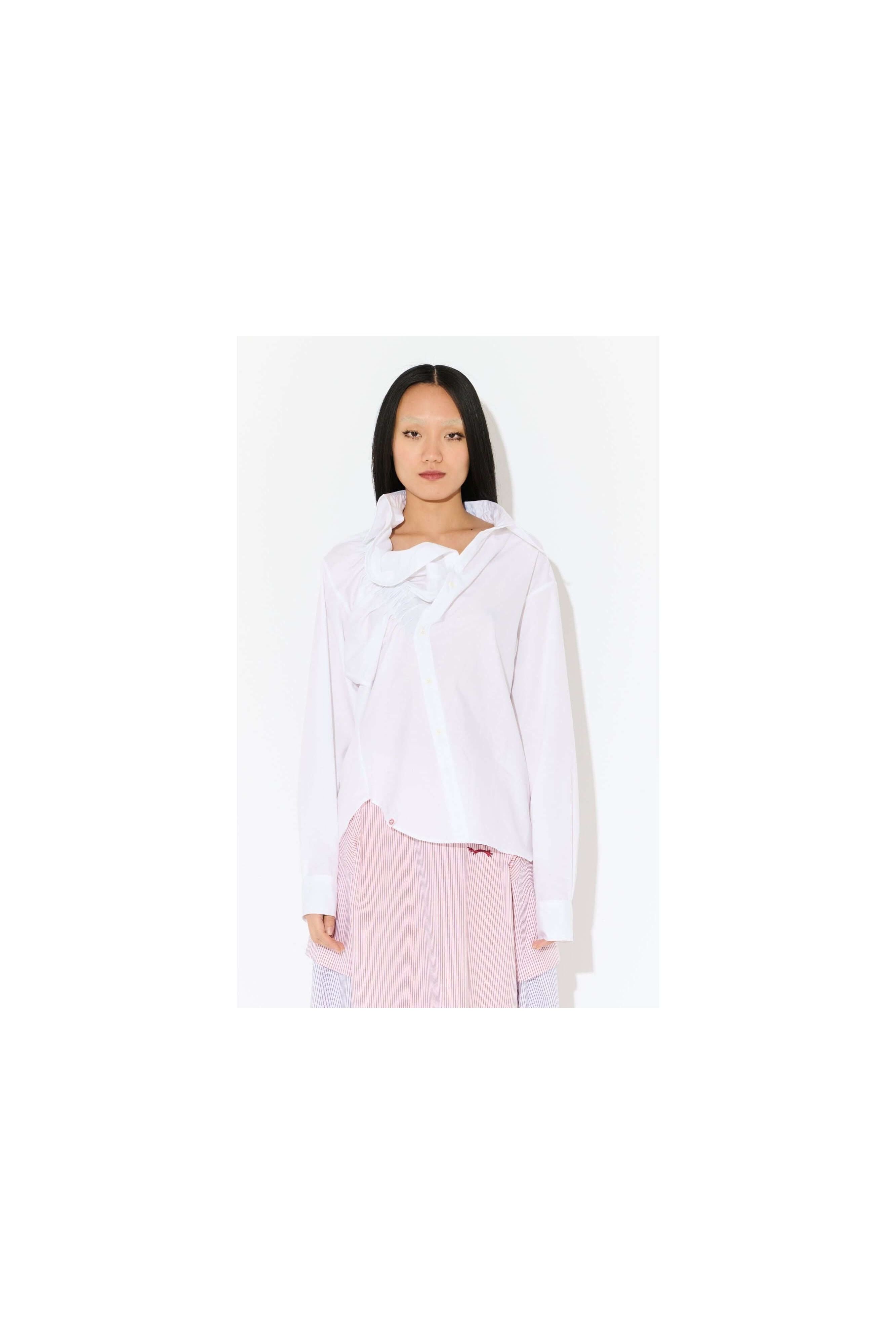 ELASTICATED RUFFLE SHIRT