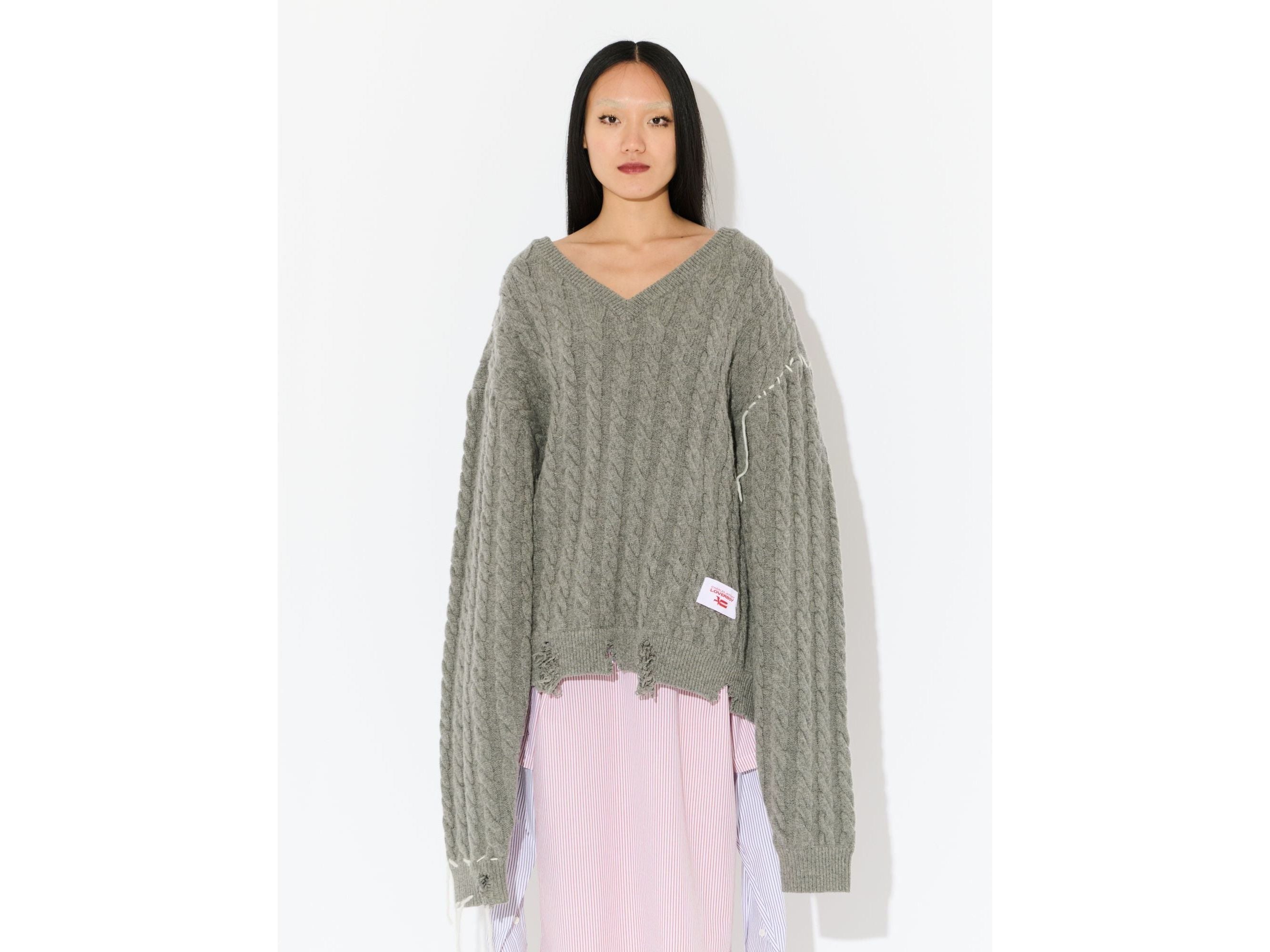 LABEL CABLE KNITTED JUMPER