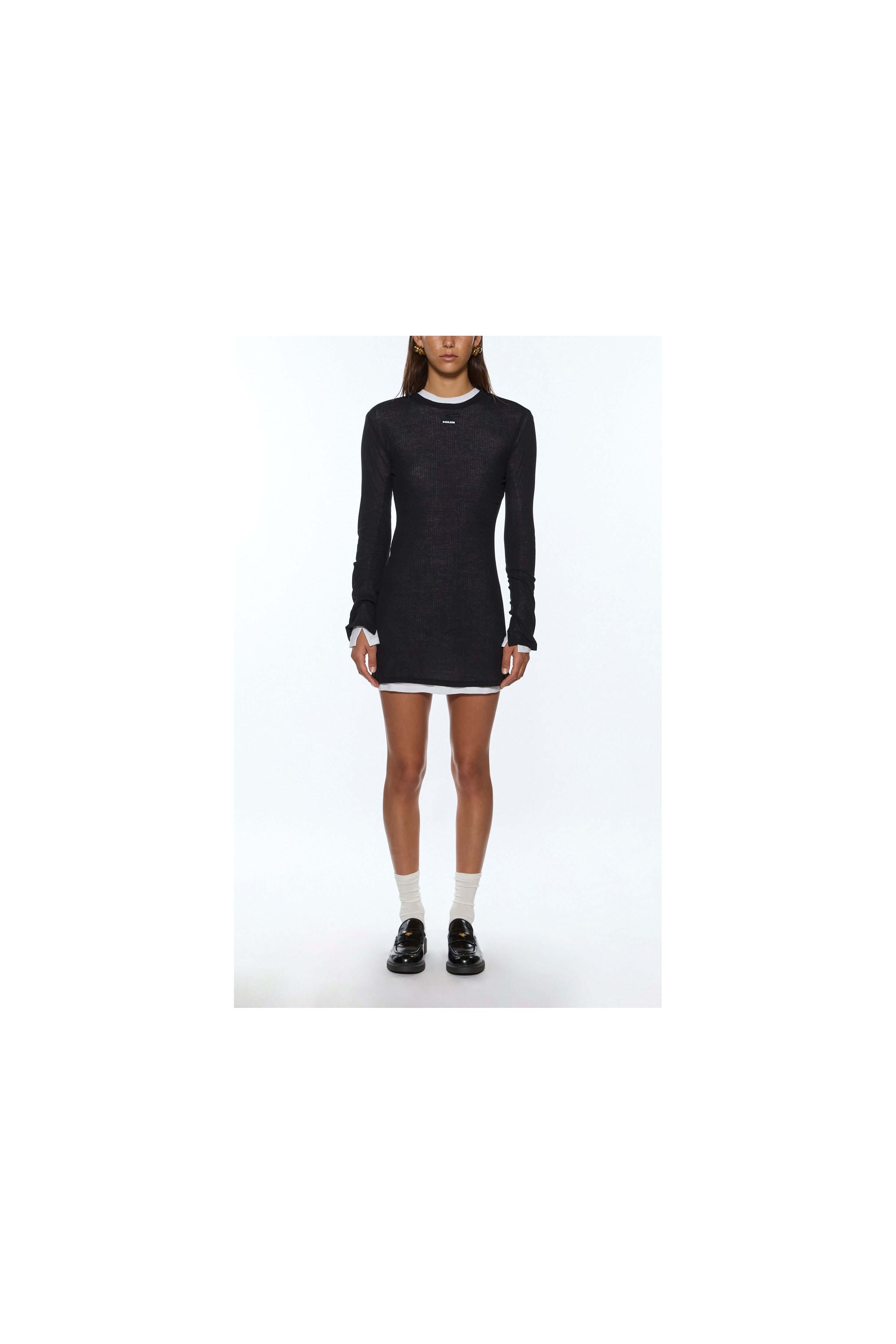 crawford ls mini dress black