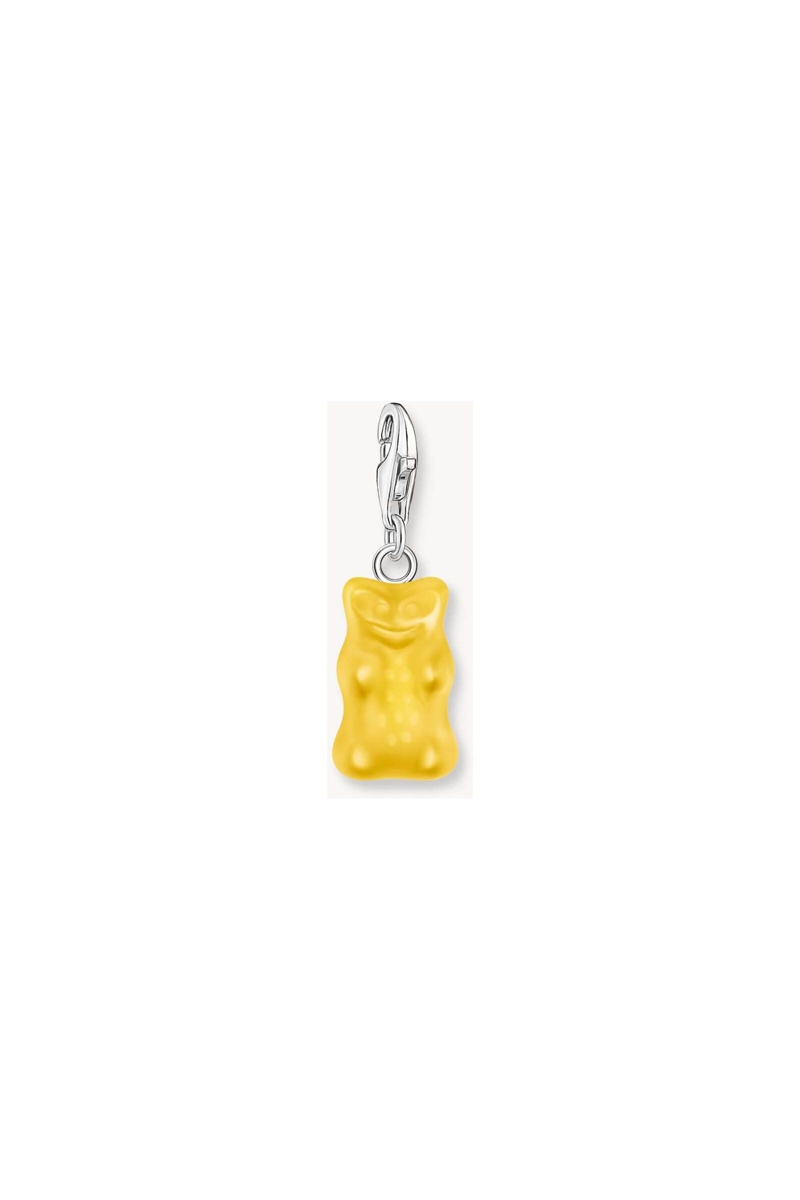 Charm pendentif ours d'or jaune en argent recyclé, design ludique et élégant, bijou HARIBO x THOMAS SABO.