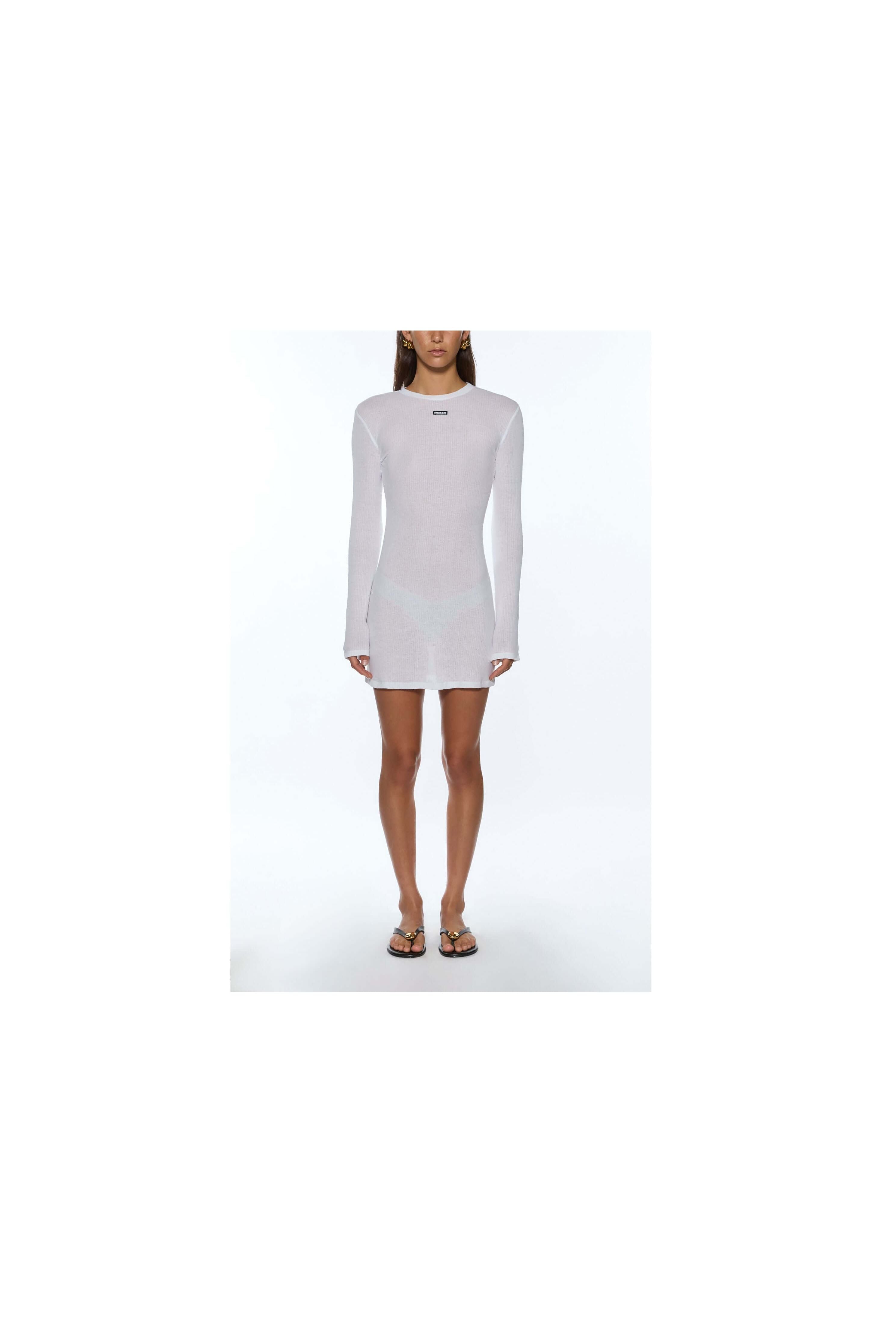 crawford ls mini dress white