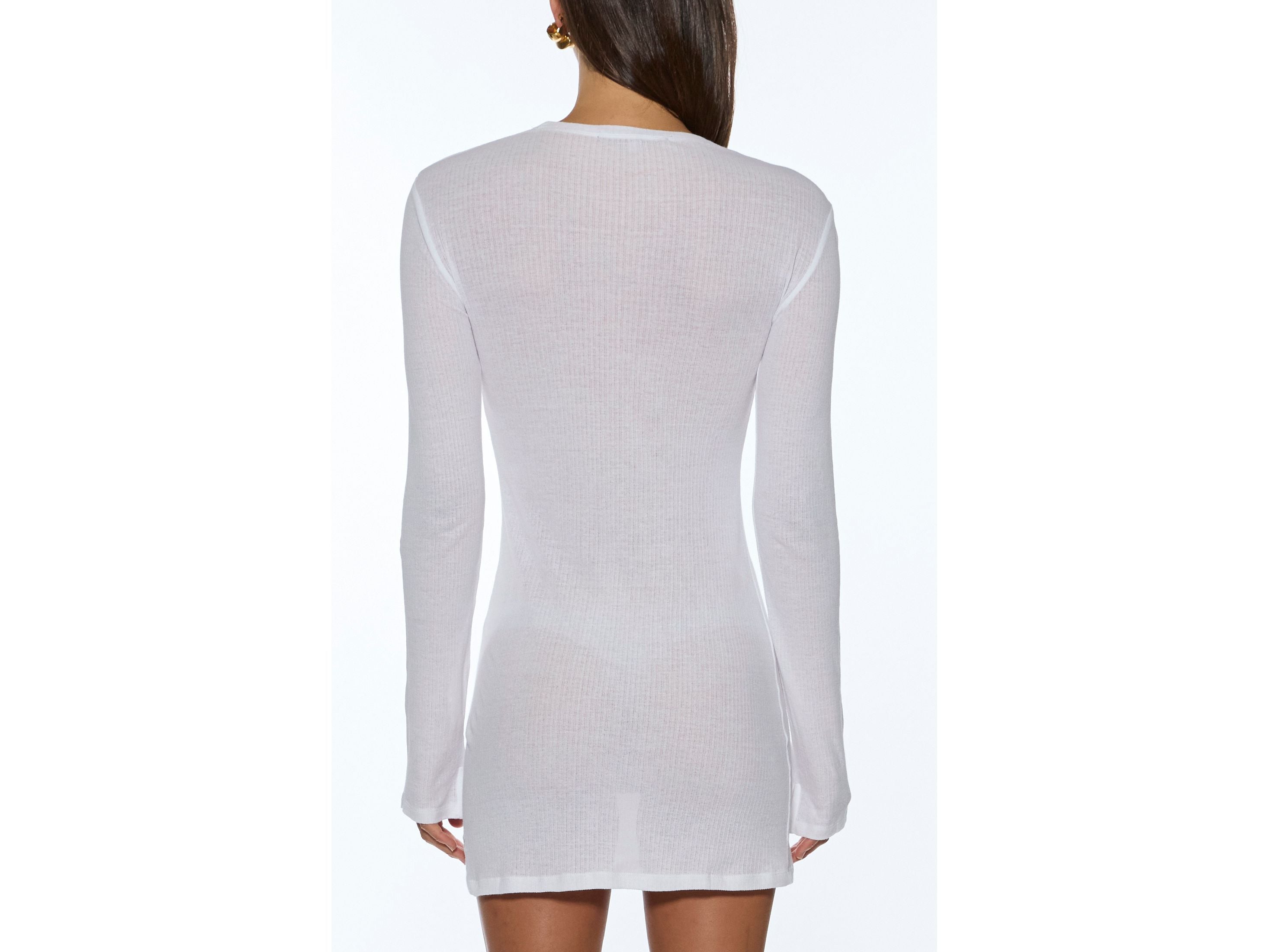 crawford ls mini dress white