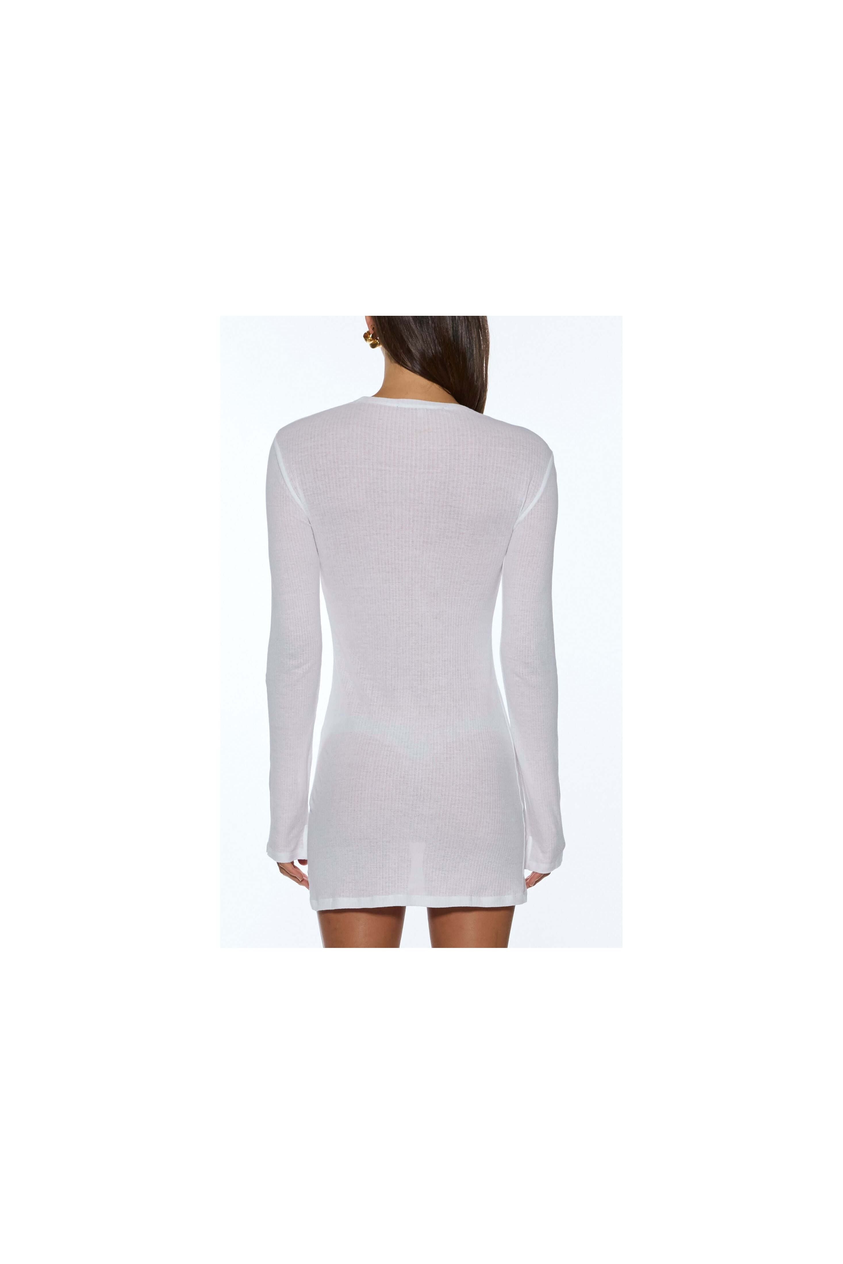 crawford ls mini dress white