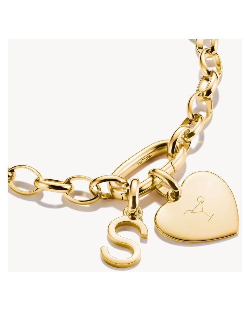 Pendentif charm cœur plaqué or, personnalisable avec initiale, élégant collier en argent recyclé.