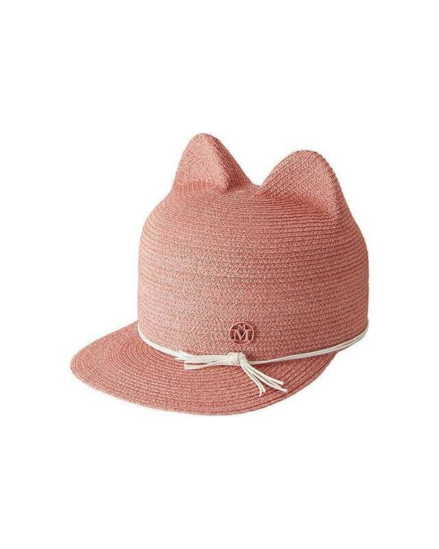 Chapeau casquette Jamie pour enfants, style pratique et protection solaire, couleur rose avec oreilles de chat.