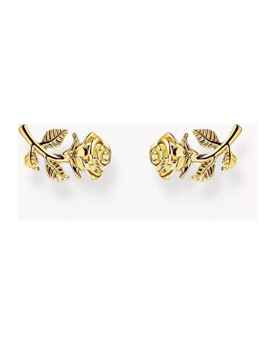 Clous d'oreilles roses plaqué or 18k avec détails raffinés et motif floral, parfaits pour une touche élégante.