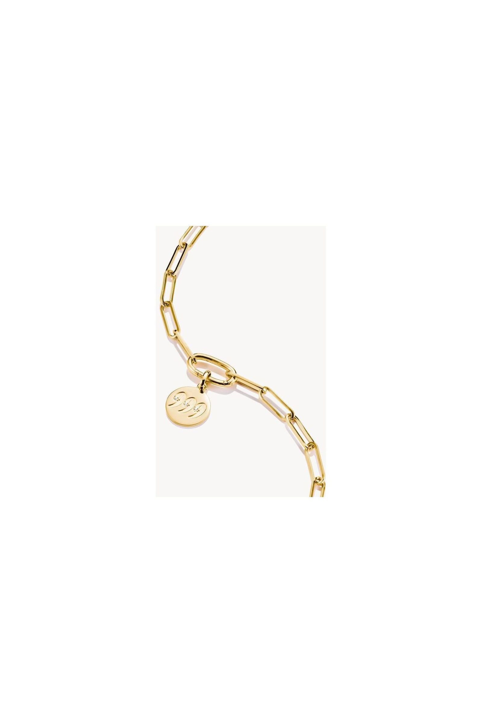 Pendentif charm en or plaqué avec le chiffre angélique 999 et un design élégant.
