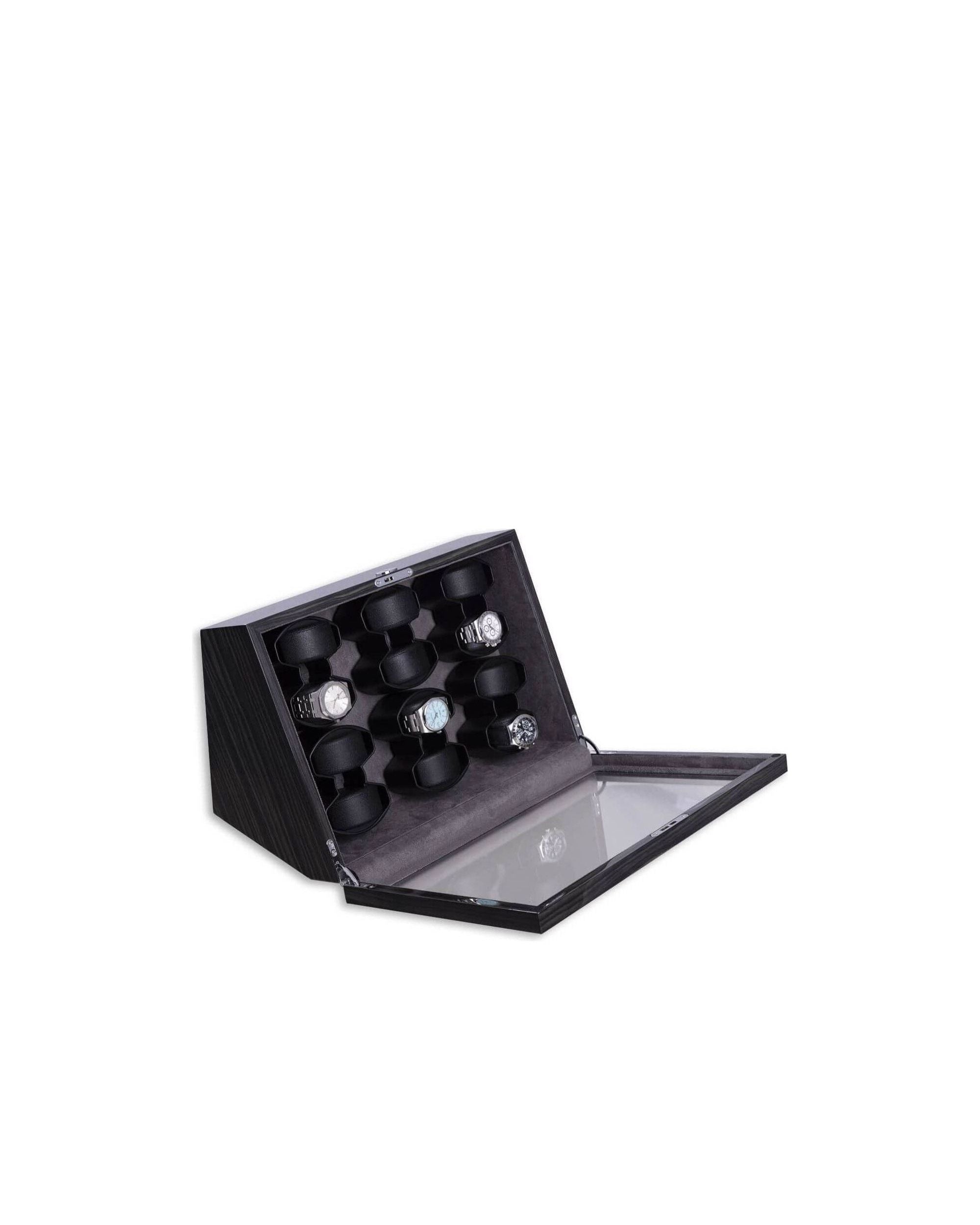 Remontoir de Montres Cosmo Twelve en bois de frêne, conçu pour 12 montres, élégant et fonctionnel.