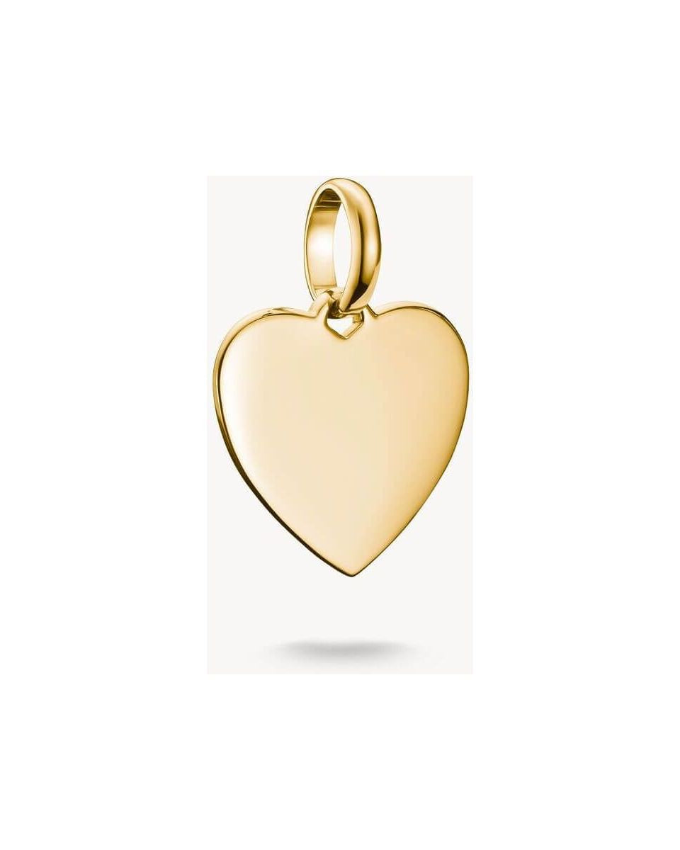 Pendentif charm cœur Connect plaqué or 18k, personnalisé avec gravure, pour bracelets ou chaînes.