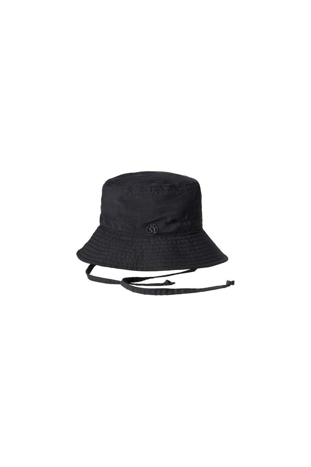 Chapeau bob noir Angele en lycra, idéal pour activités aquatiques et protection solaire.