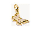 Pendentif charm papillon en plaqué or 18k avec émoi blanc, design délicat et élégance raffinée.