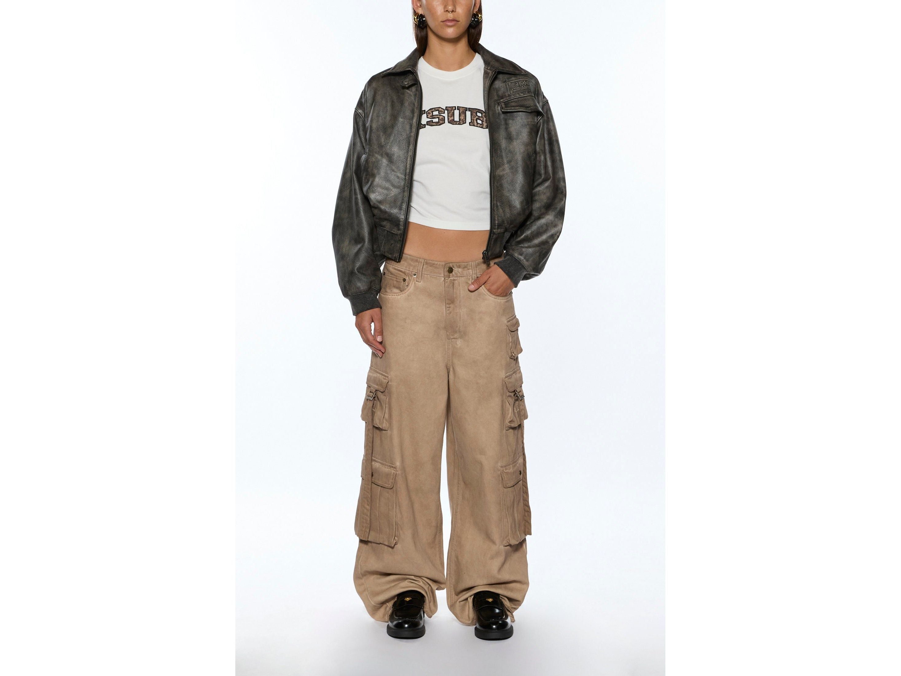 leo shrunken ss tee vintage white