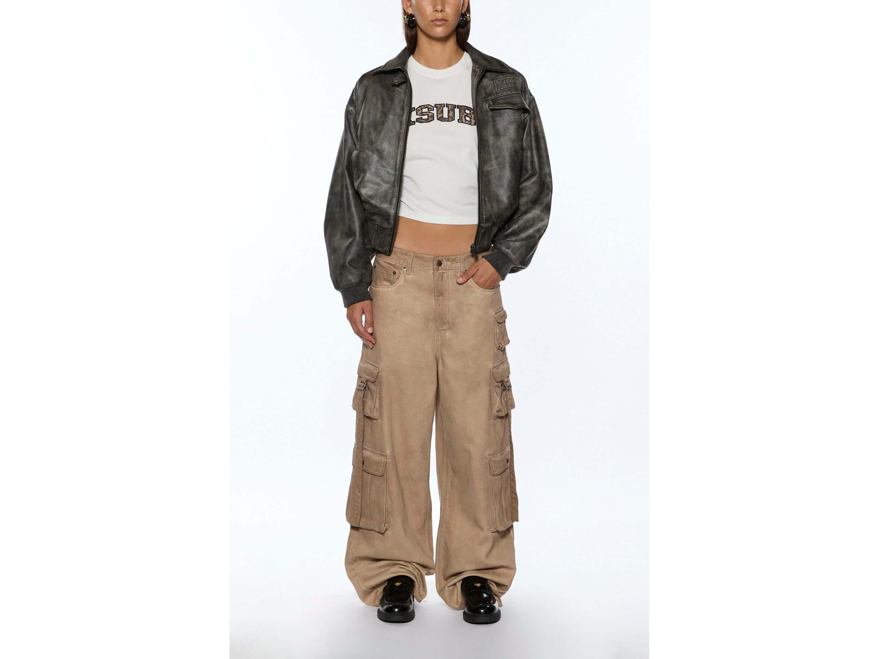 leo shrunken ss tee vintage white