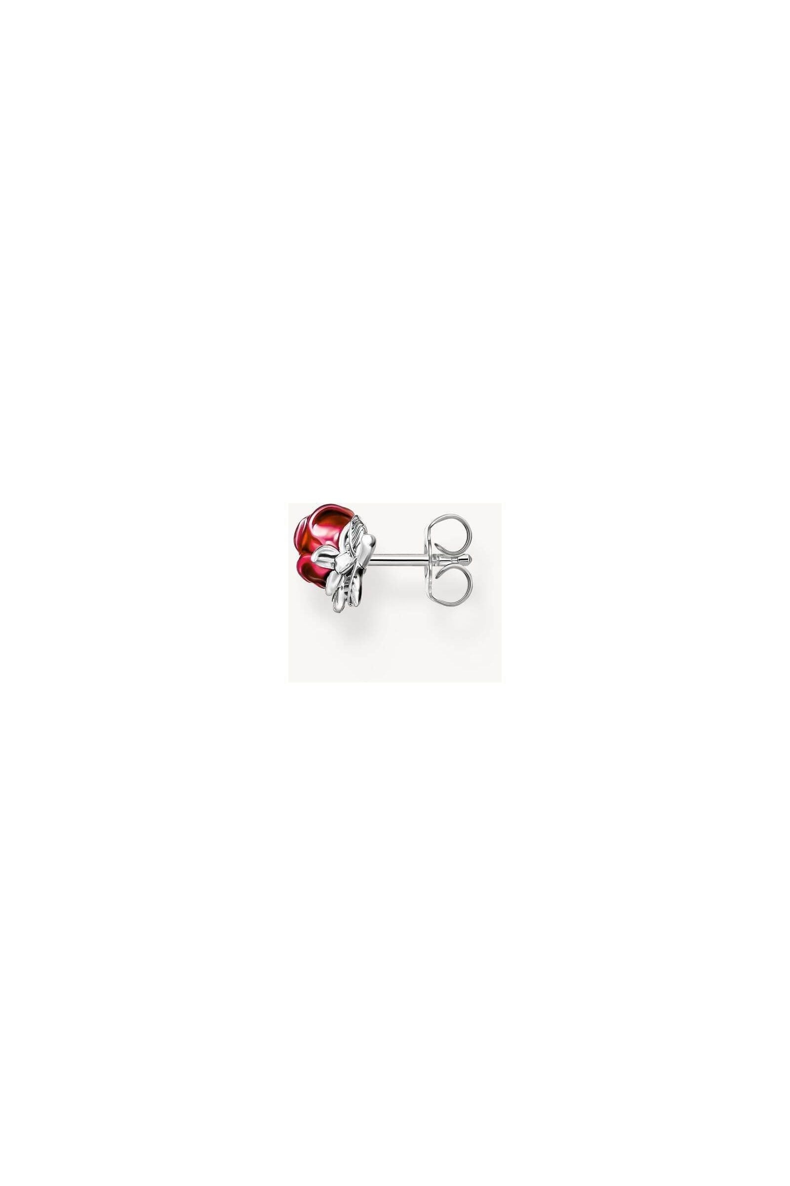 Clous d'oreilles Roses Romance en argent recyclé et plaqué or 18k, en forme de rose tridimensionnelle.