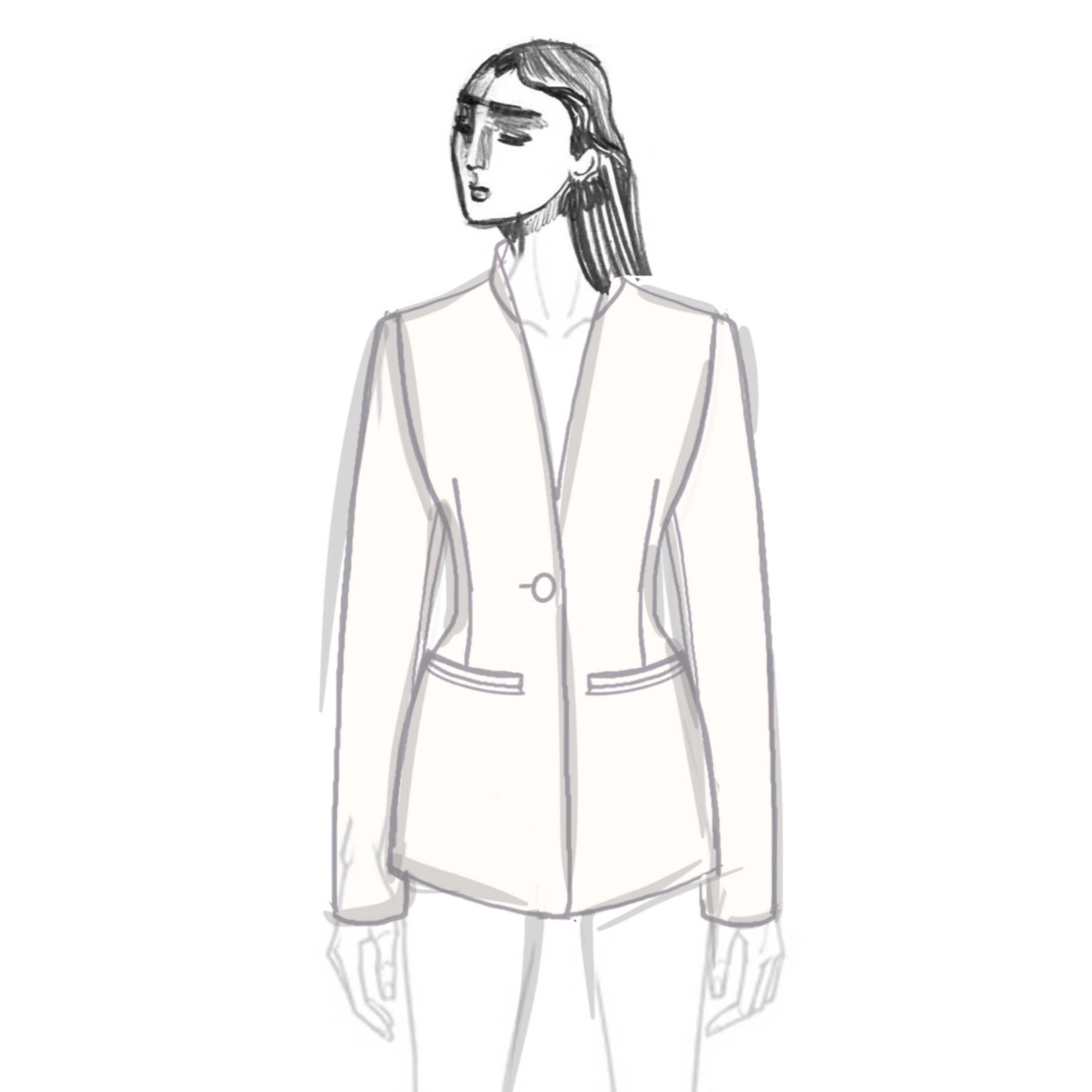 FITTED BLAZER IN CREPE