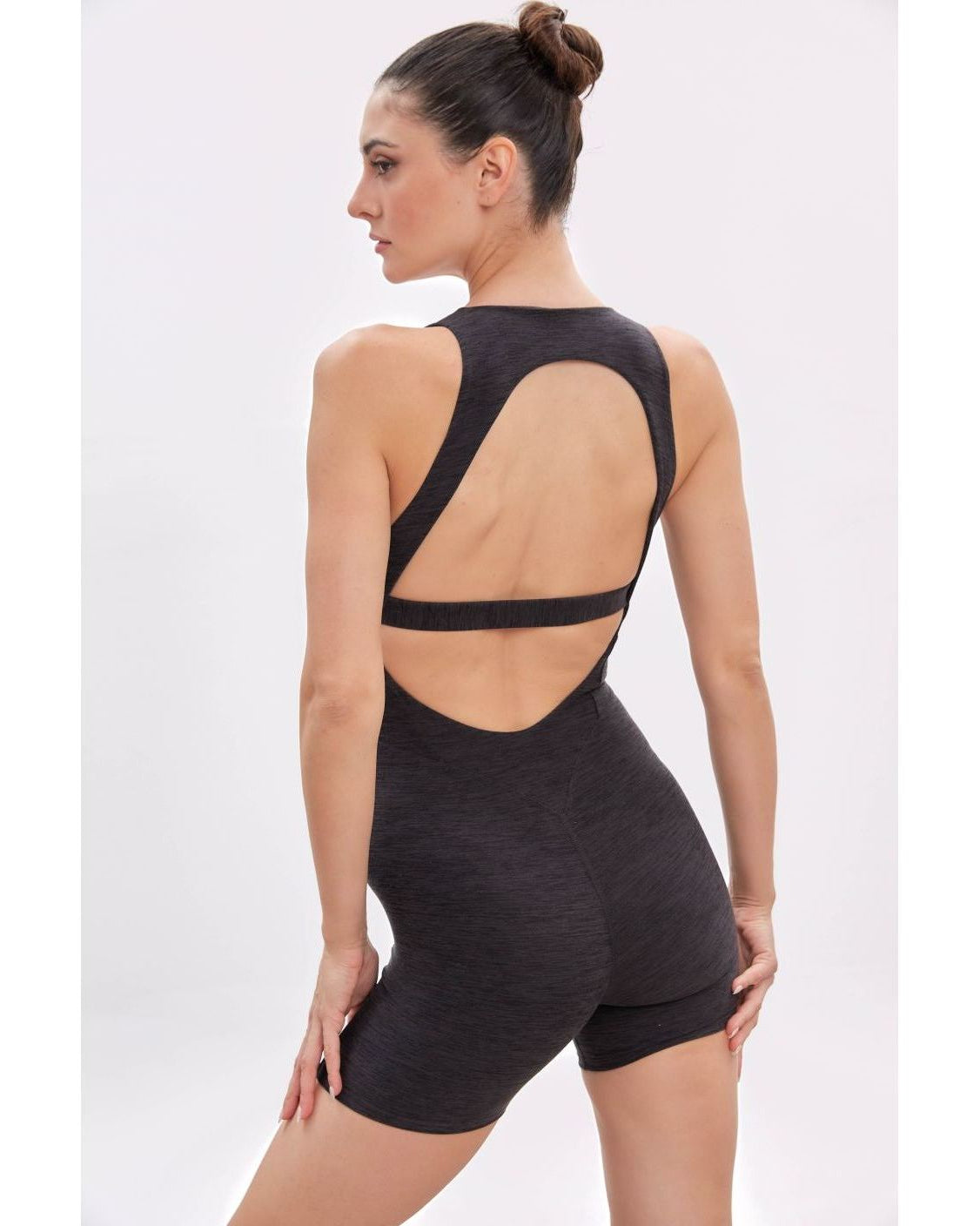 Ribbed Sculpt Open Back Jumpsuit