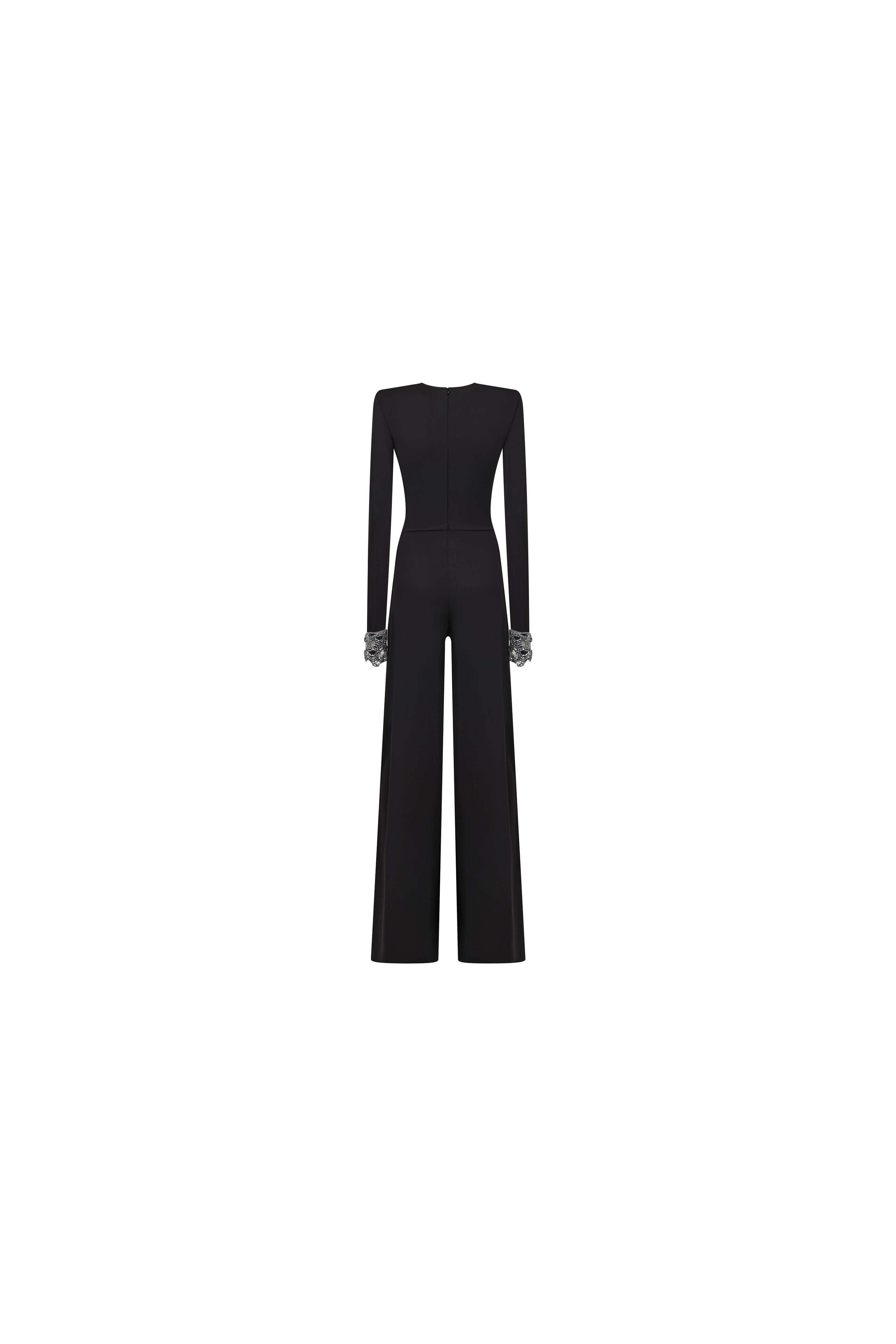 JUMPSUIT IN FLUID J. W/EMBR