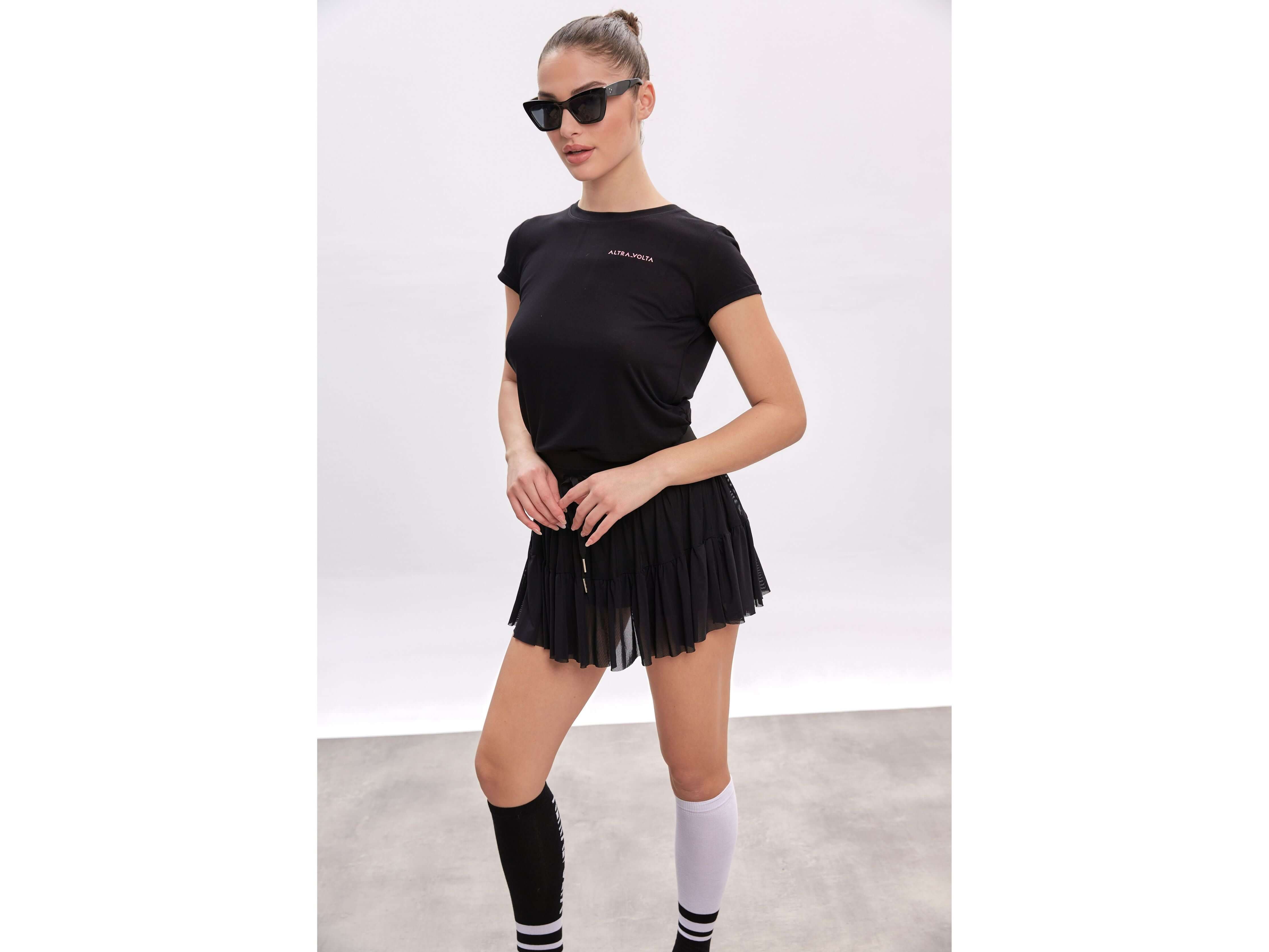 Layered Mesh Skirt with Inner Shorts