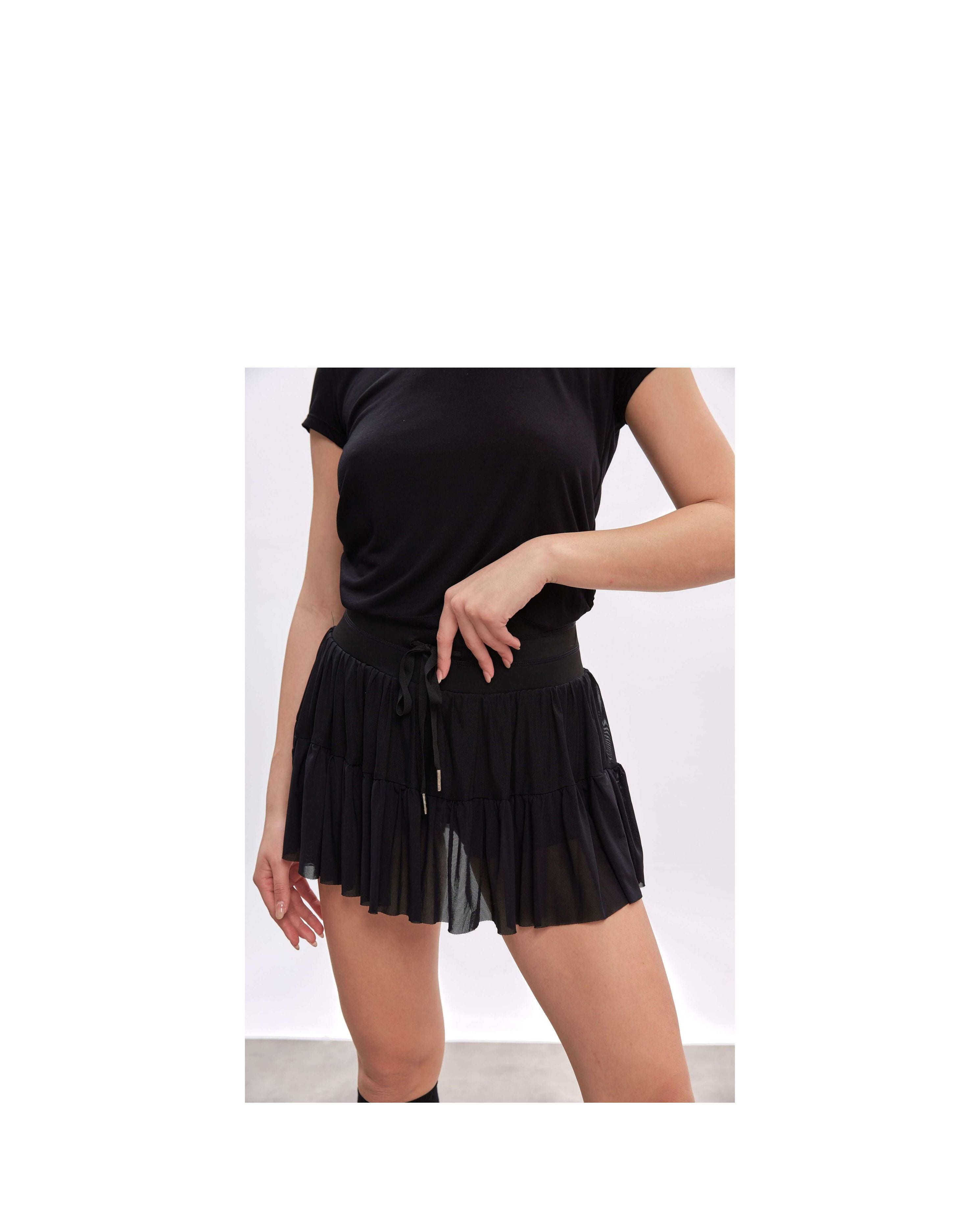 Layered Mesh Skirt with Inner Shorts