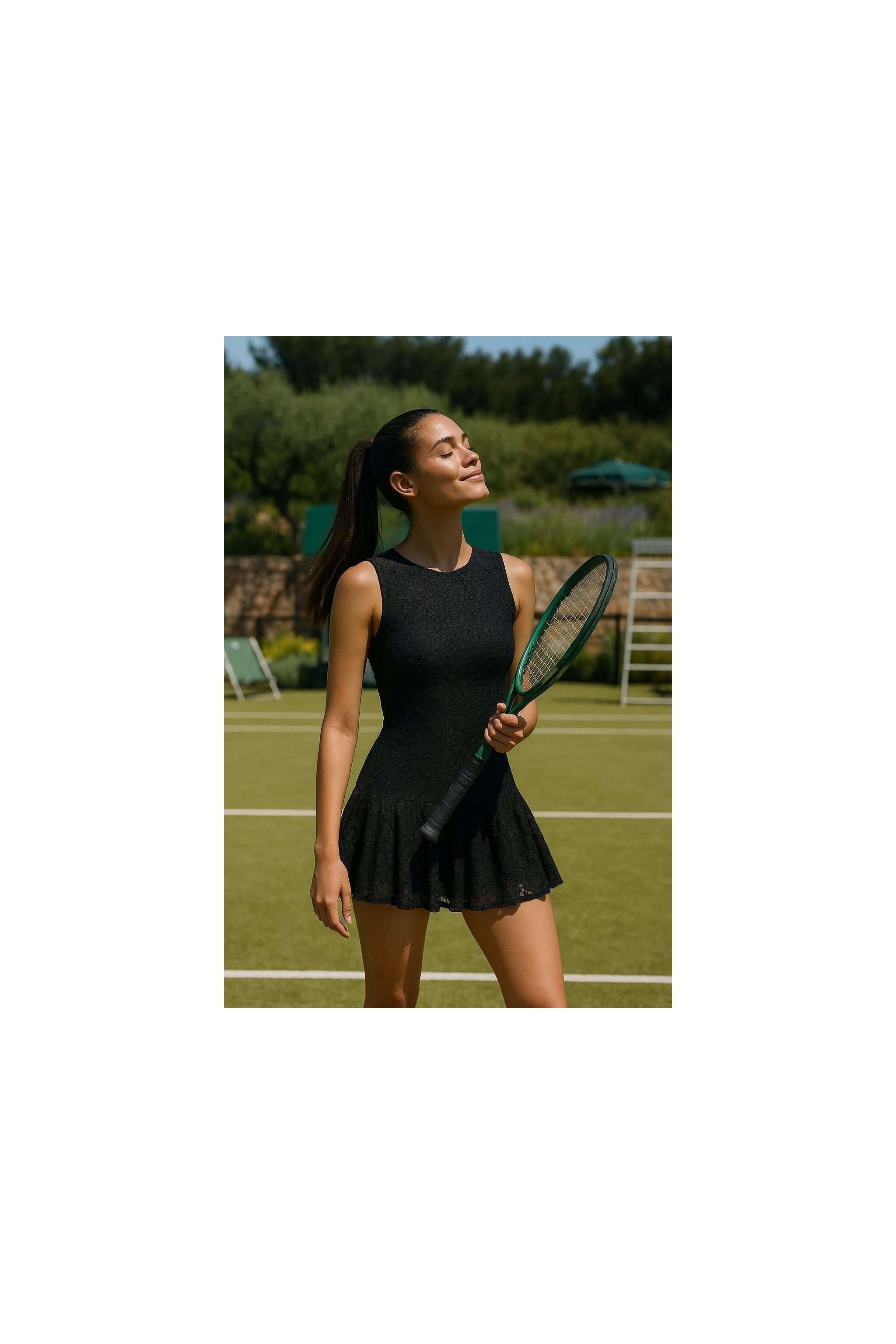 Lace Power Dress with Shorts | Black