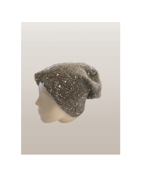 Chapeau Jude à paillettes en gris, un accessoire de mode étincelant pour soirées et looks quotidiens.