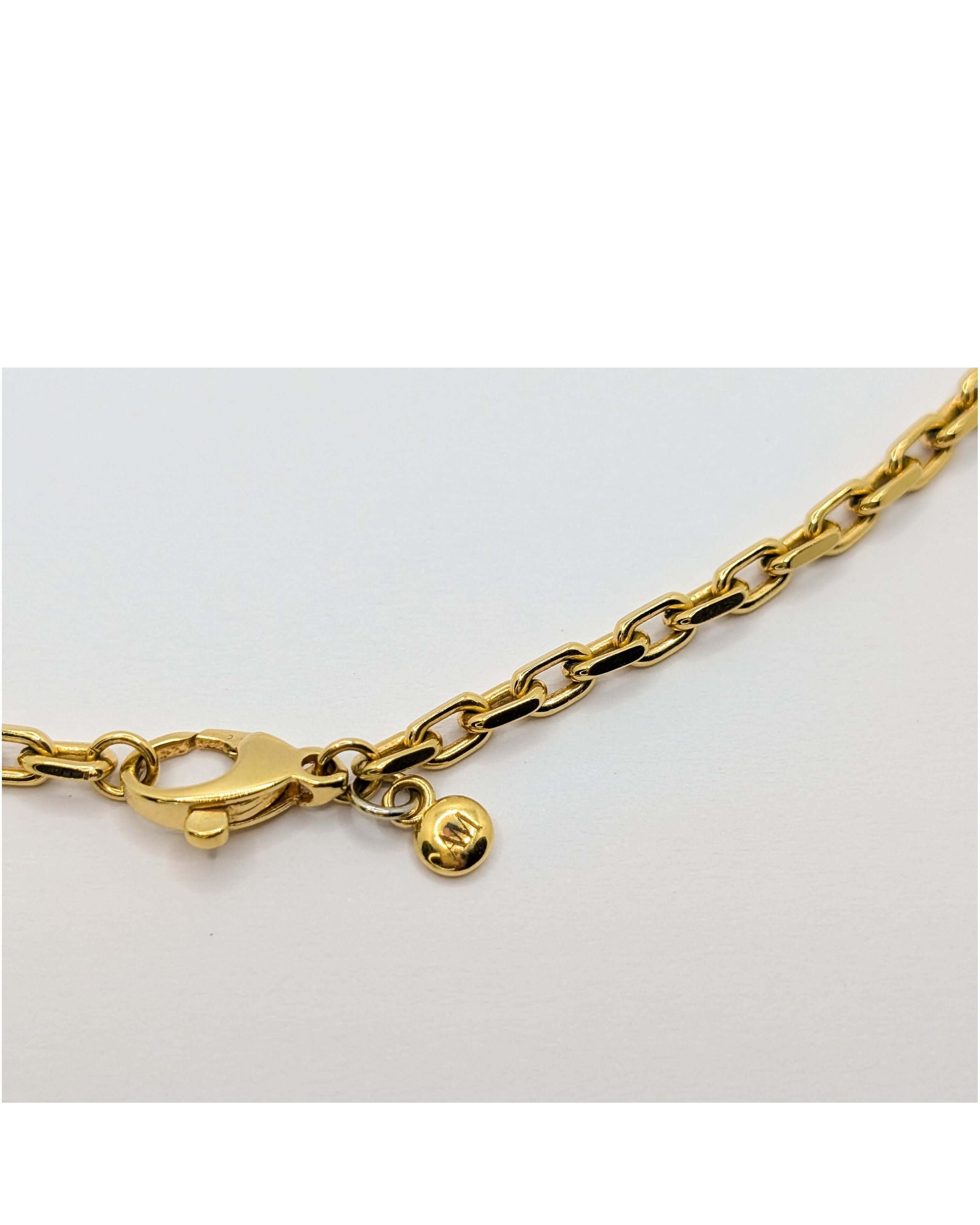 Gold Shelly Mother of Pearl Textured Bezel Necklace