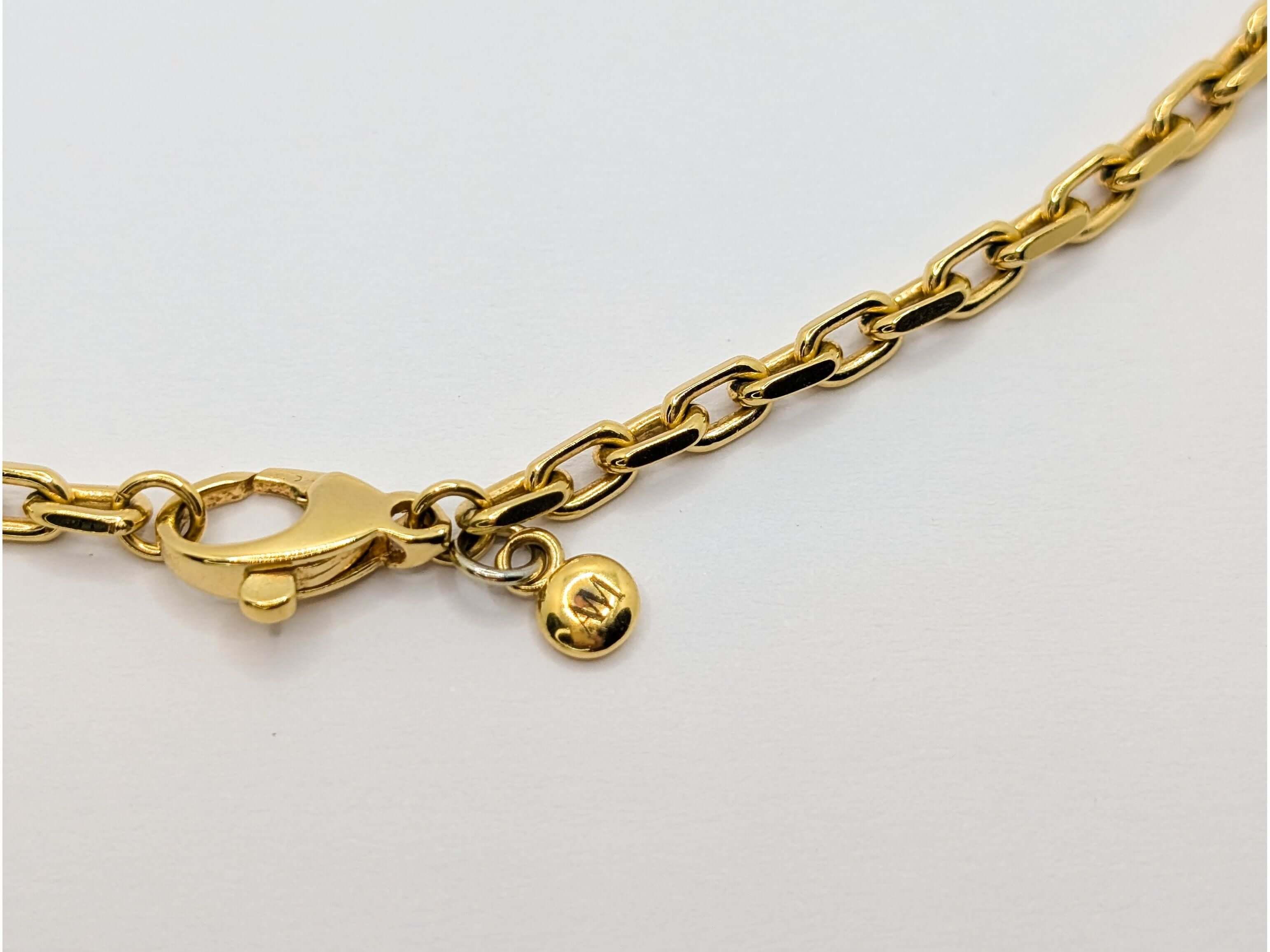 Gold Shelly Mother of Pearl Textured Bezel Necklace