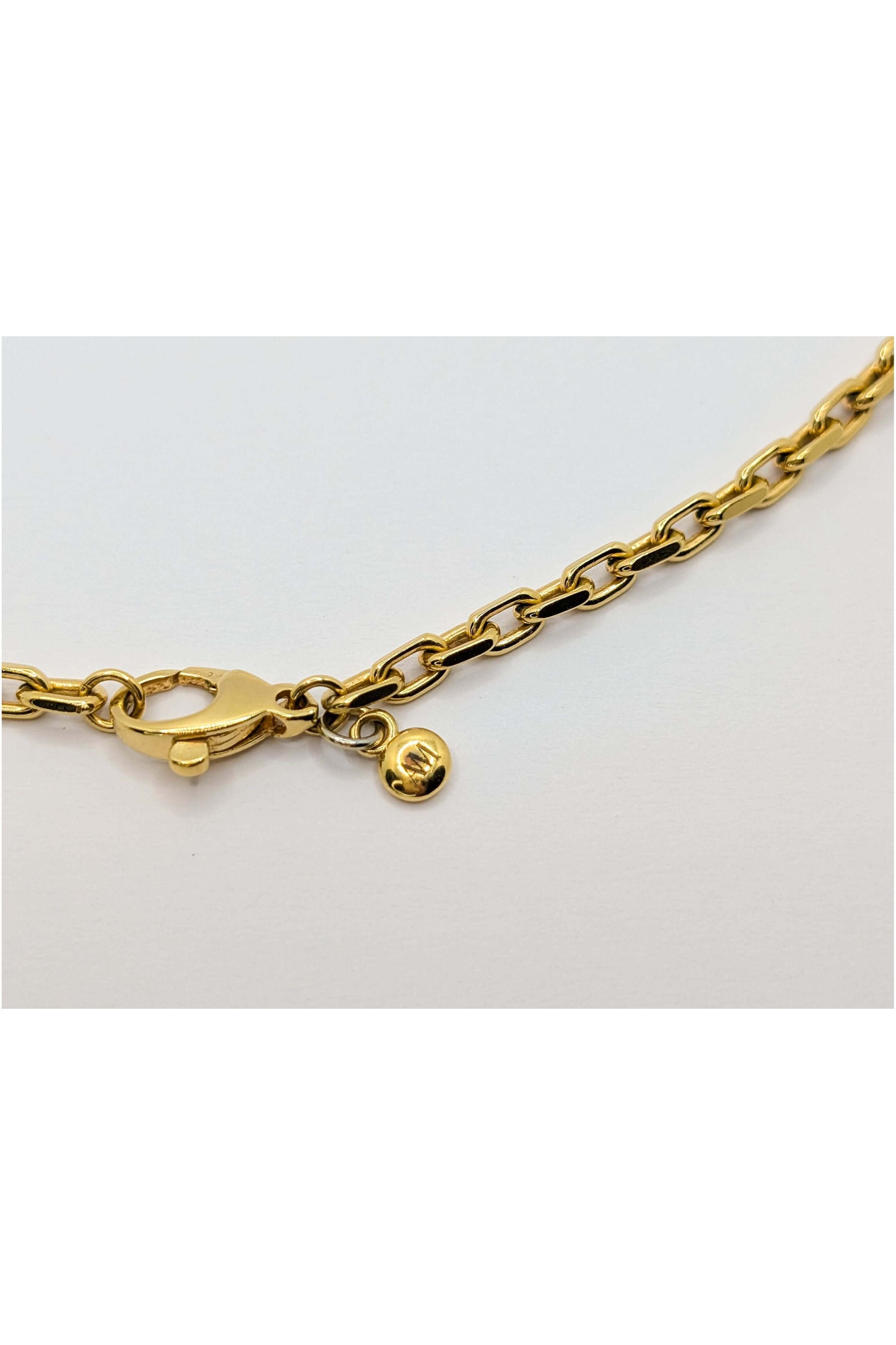 Gold Shelly Mother of Pearl Textured Bezel Necklace