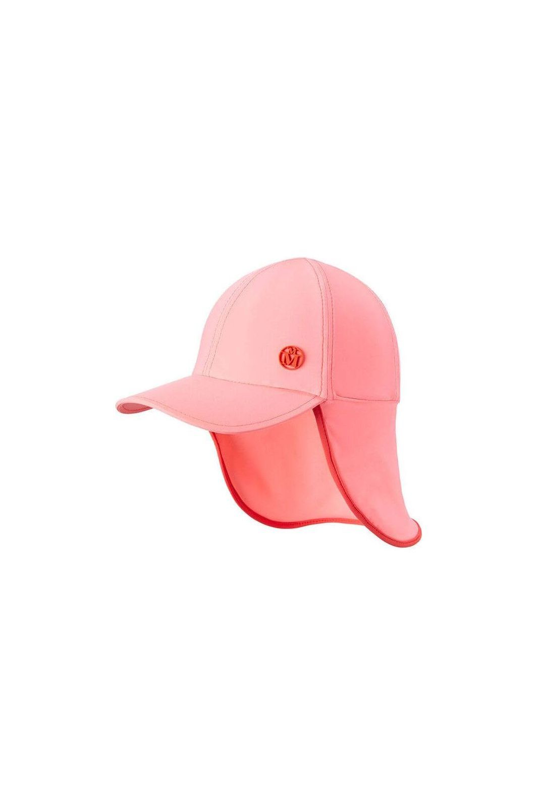 Casquette Gabin en tissu lycra corail rose, imperméable et protectrice contre les UV pour enfants.