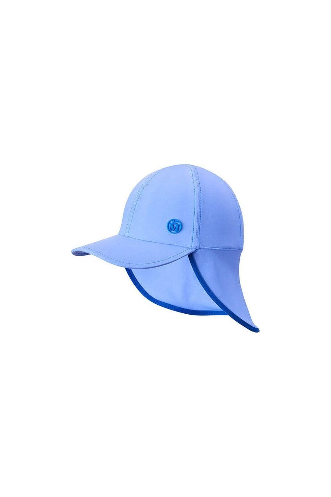 Casquette bleue pour enfants en tissu lycra, protection UV et imperméable, logo Maison Michel.