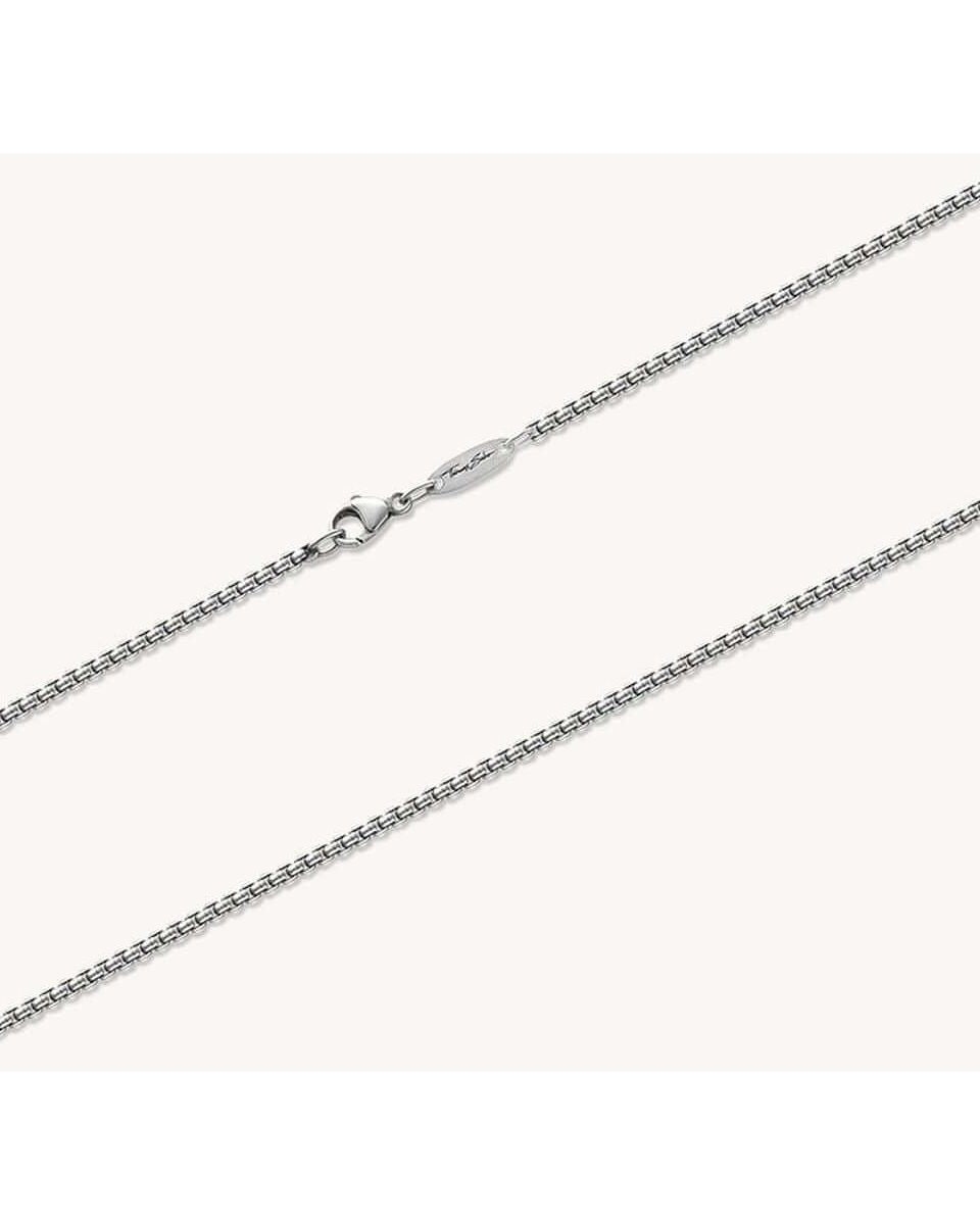 Chaîne maille vénitienne noircie en argent 925, épaisseur 2,00 mm, avec fermoir à mousqueton.