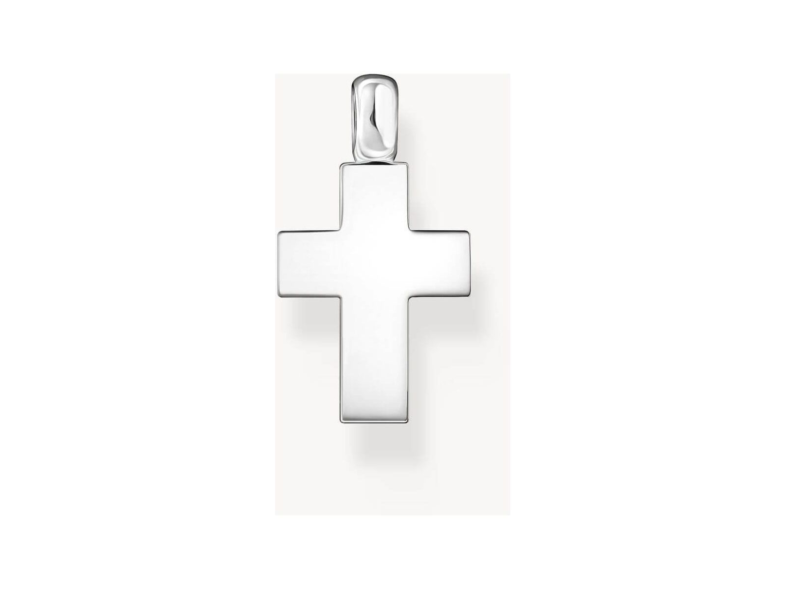 Pendentif croix en argent 925 recyclé, design classique et minimaliste, parfait à porter avec une chaîne THOMAS SABO.