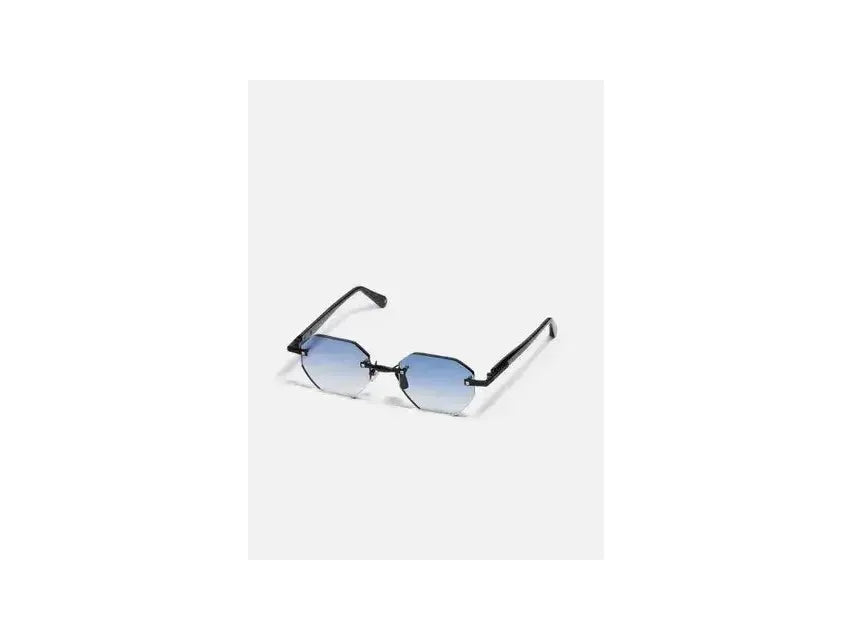 Lunettes de soleil Timothy C303 avec finition noir brillant et verre dégradé bleu, élégance et protection UV.