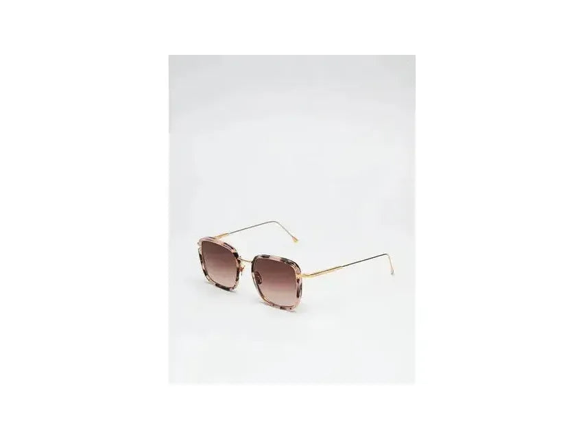 Lunettes de soleil Whitney C140 en rose tortoise avec détails en or rose, alliant élégance et protection des yeux.