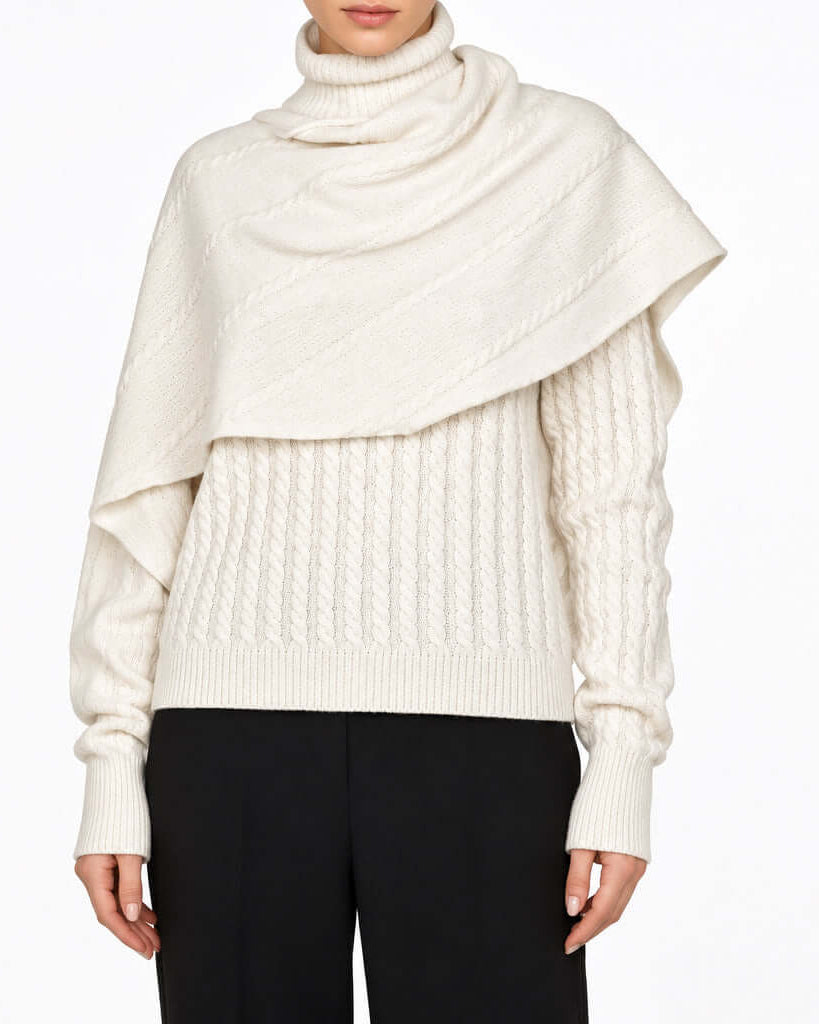 pull-over en cachemire Alberta Ferretti en blanc, élégant et confortable, avec un design sophistiqué.