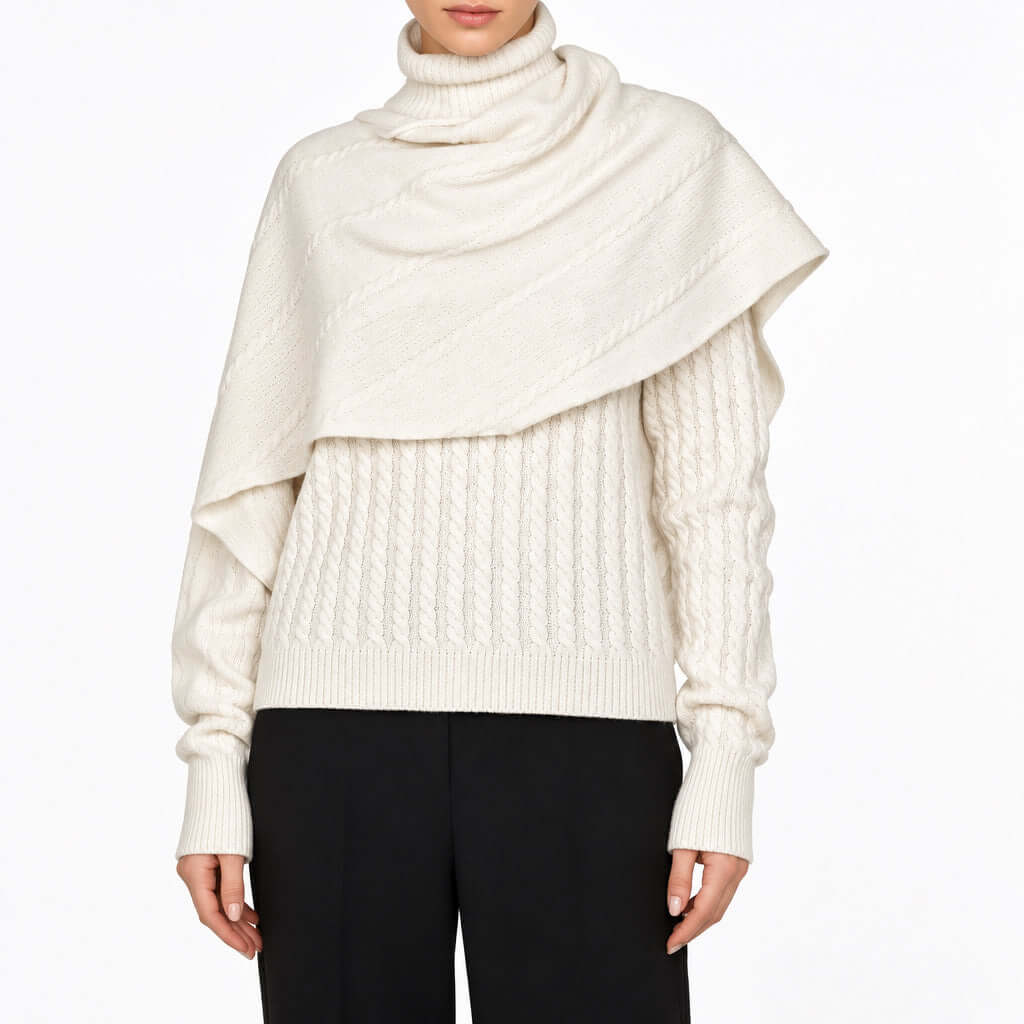 pull-over en cachemire Alberta Ferretti en blanc, élégant et confortable, avec un design sophistiqué.