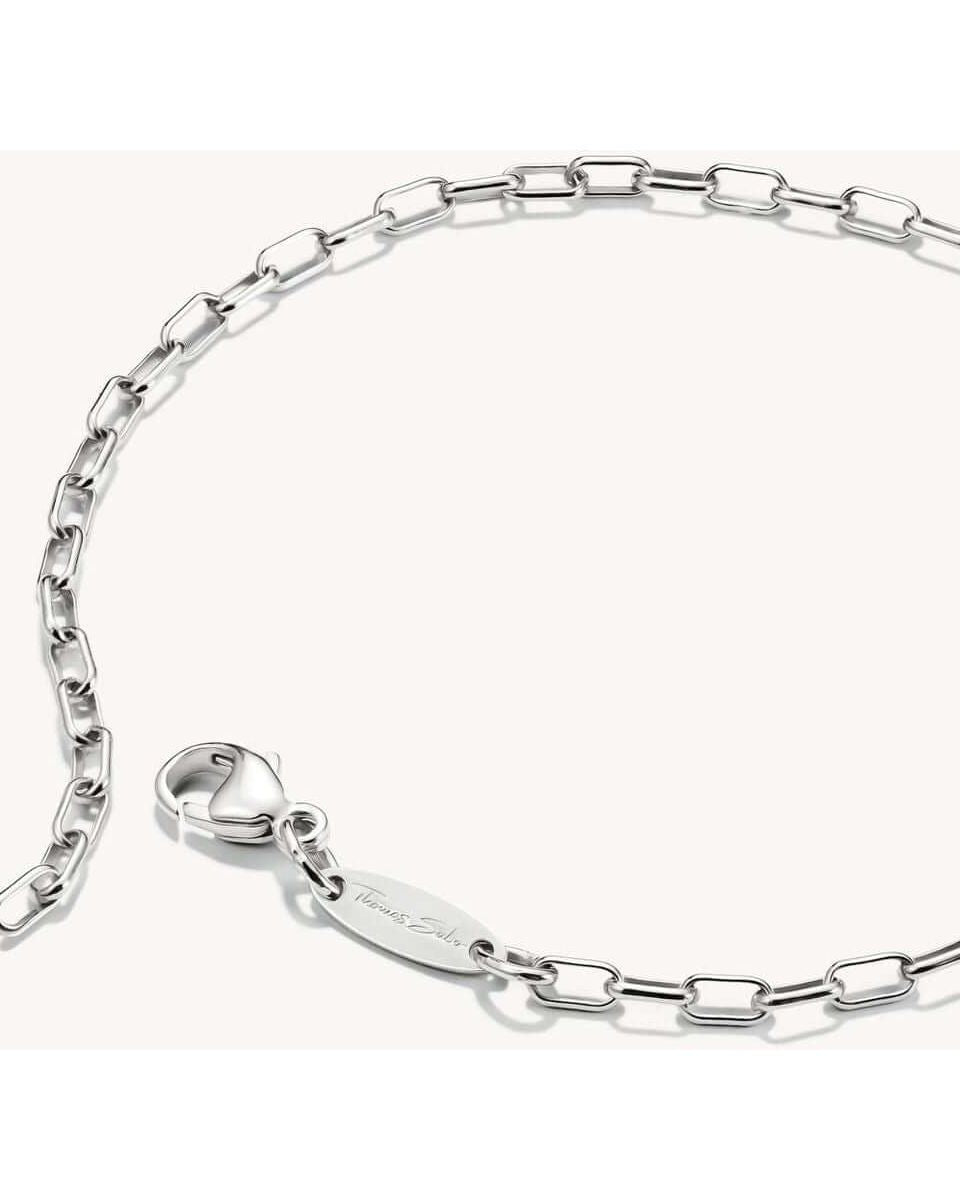 Bracelet charm Paperclip en argent 925 recyclé, au design moderne avec maillons ovales allongés.