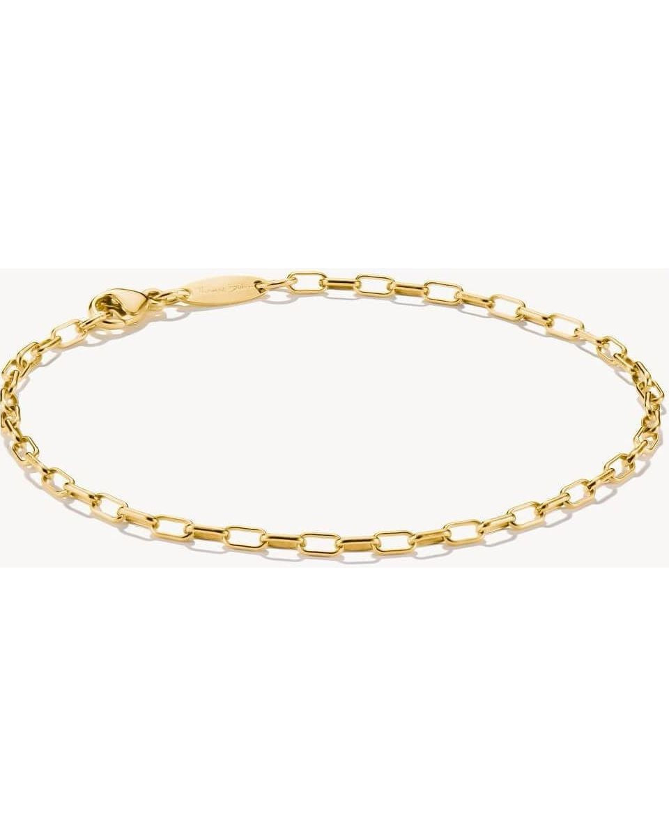 Bracelet charm Paperclip en plaqué or 18 carats avec maillons ovales allongés, élégant et personnalisable.