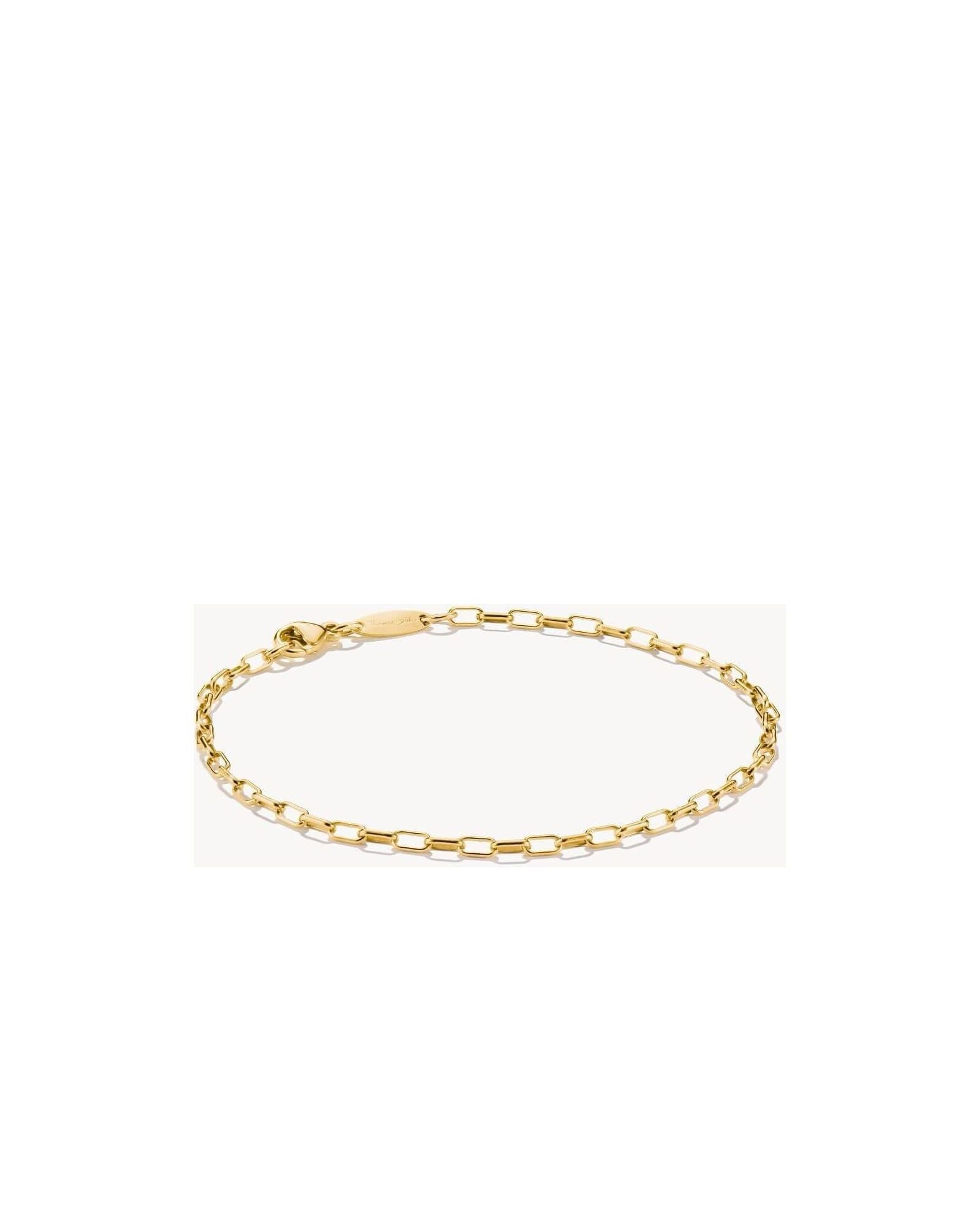 Bracelet charm Paperclip en plaqué or 18 carats avec maillons ovales allongés, élégant et personnalisable.