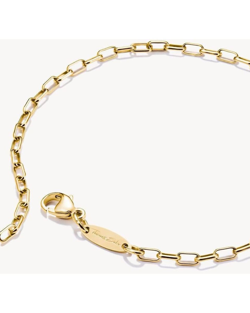 Bracelet charm Paperclip en plaqué or 18 carats avec maillons ovales allongés, design moderne et élégant.