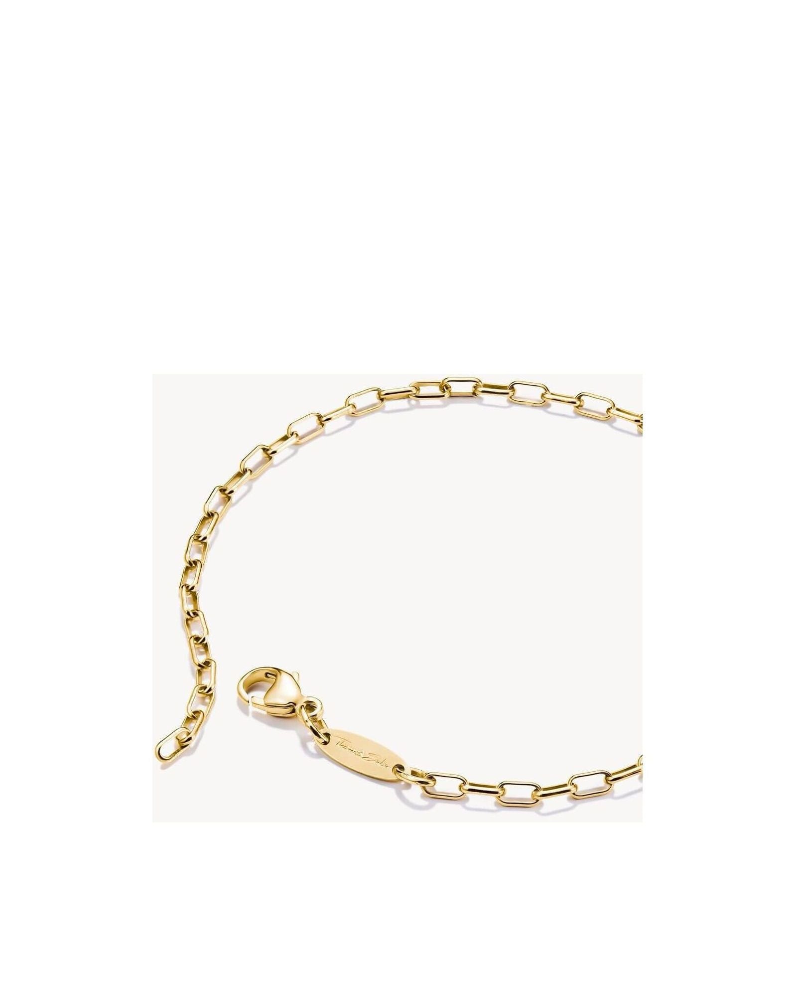 Bracelet charm Paperclip en plaqué or 18 carats avec maillons ovales allongés, design moderne et élégant.