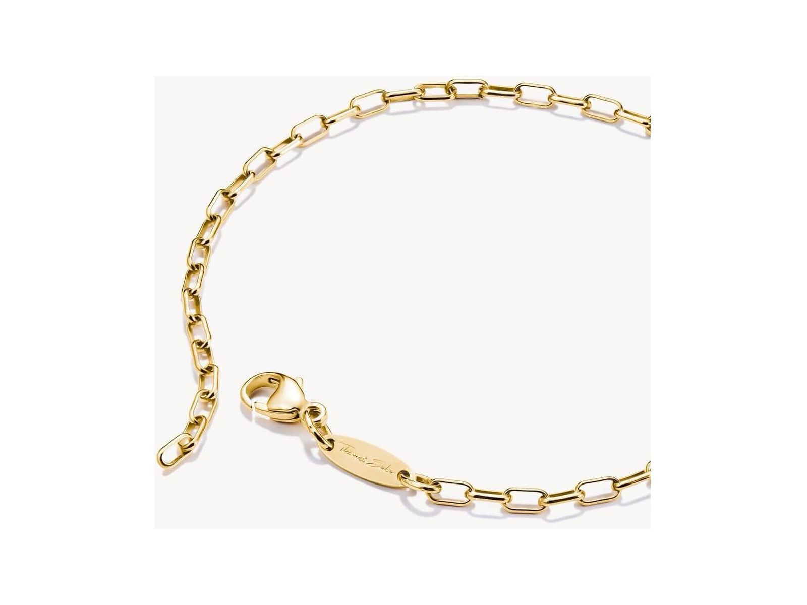 Bracelet charm Paperclip en plaqué or 18 carats avec maillons ovales allongés, design moderne et élégant.