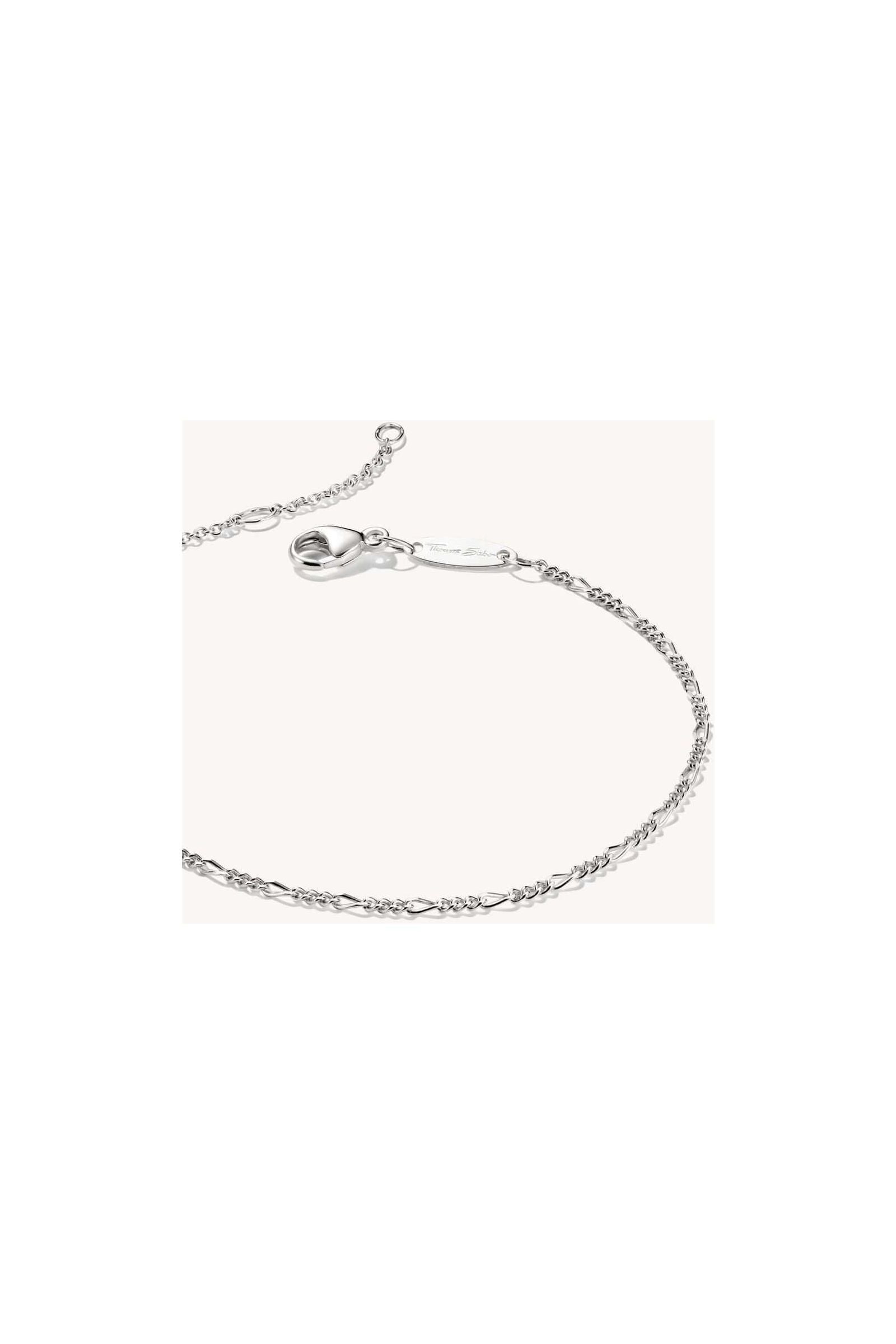 Bracelet charm Figaro en argent 925 recyclé avec maillons ovales et ronds, chaînette d’extension.