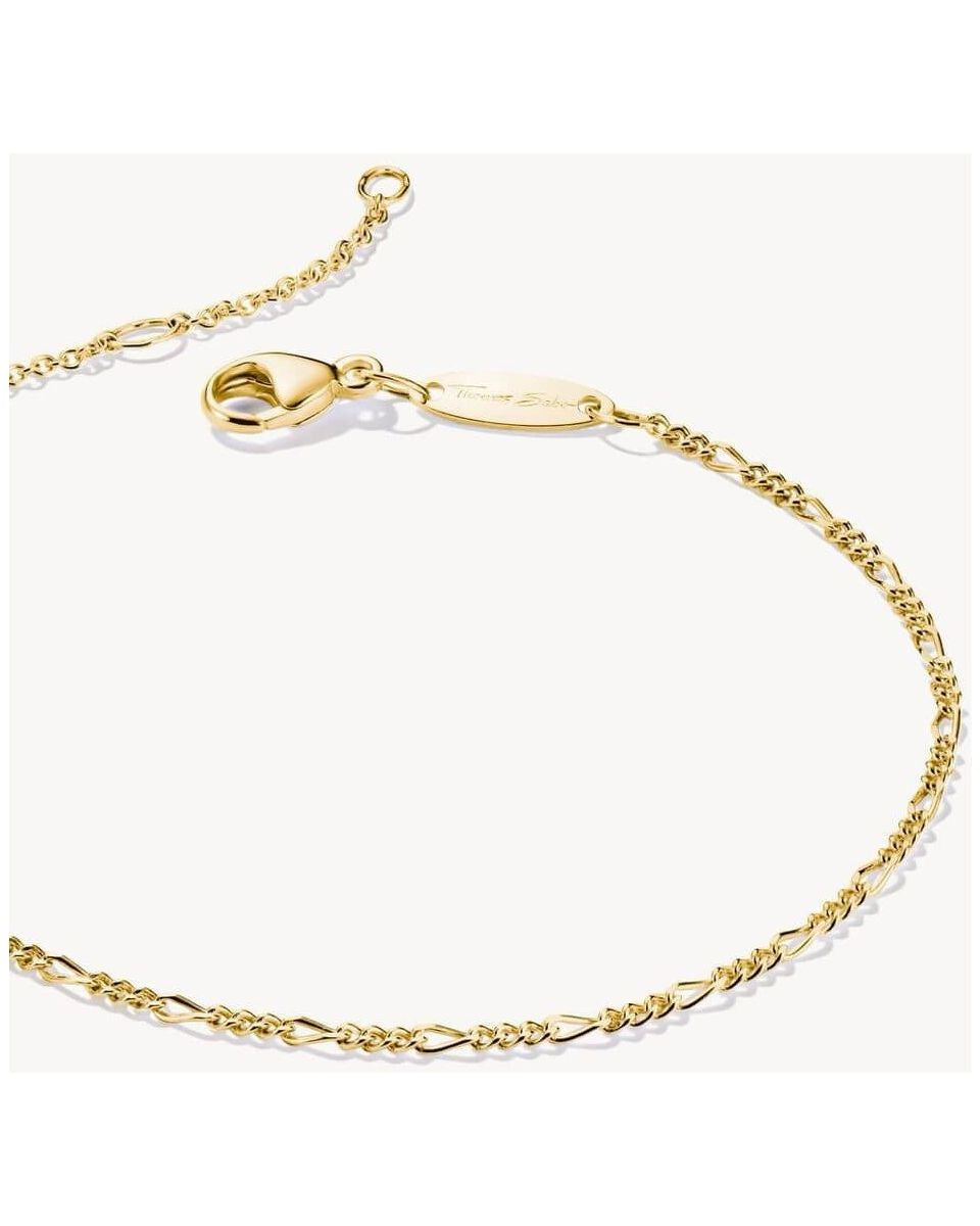 Bracelet charm design Figaro in 18k gold plating, showcasing elegant links and extension chain.