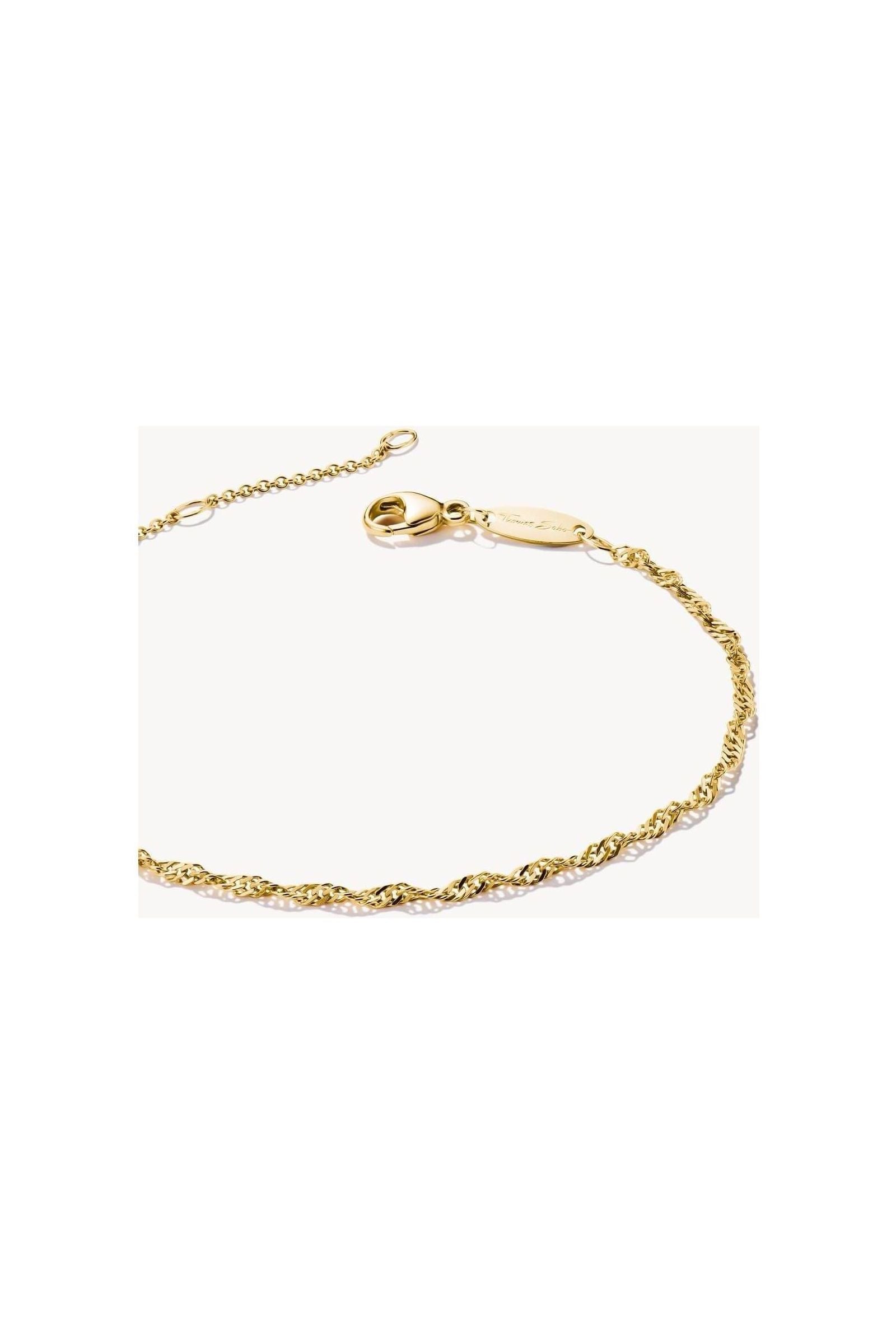 Bracelet Charm Design Singapour en plaqué or, finition brillante et design raffiné pour une touche d'élégance.