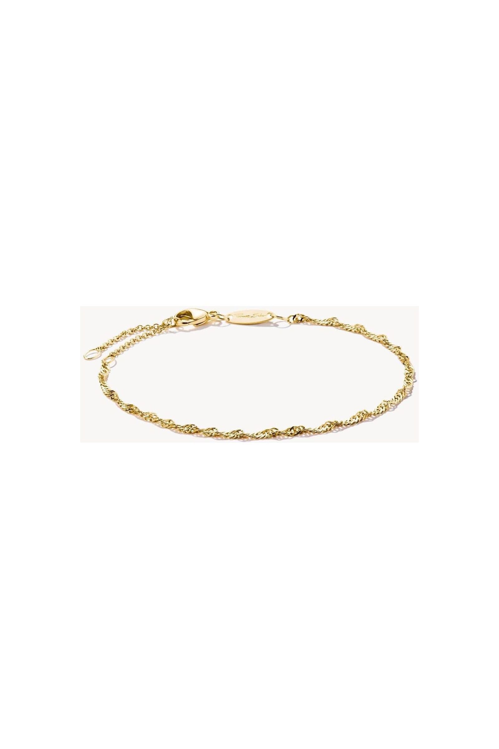 Charm bracelet in gold plating featuring a twisted design, perfect for adding elegance to any outfit.