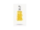 Pendentif charm Ours d'Or en cristal satiné, couleur jaune, en argent recyclé, élégant et personnalisable.