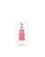 Pendentif charm ours en cristal rose, argent recyclé, inspiré des Goldbears HARIBO, bijou élégant et personnalisable.