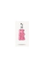 Pendentif charm ours en cristal rose, argent recyclé, inspiré des Goldbears HARIBO, bijou élégant et personnalisable.