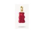 Pendentif charm Ours d'Or en cristal rouge, design élégant en argent recyclé, inspiré des Goldbears HARIBO.